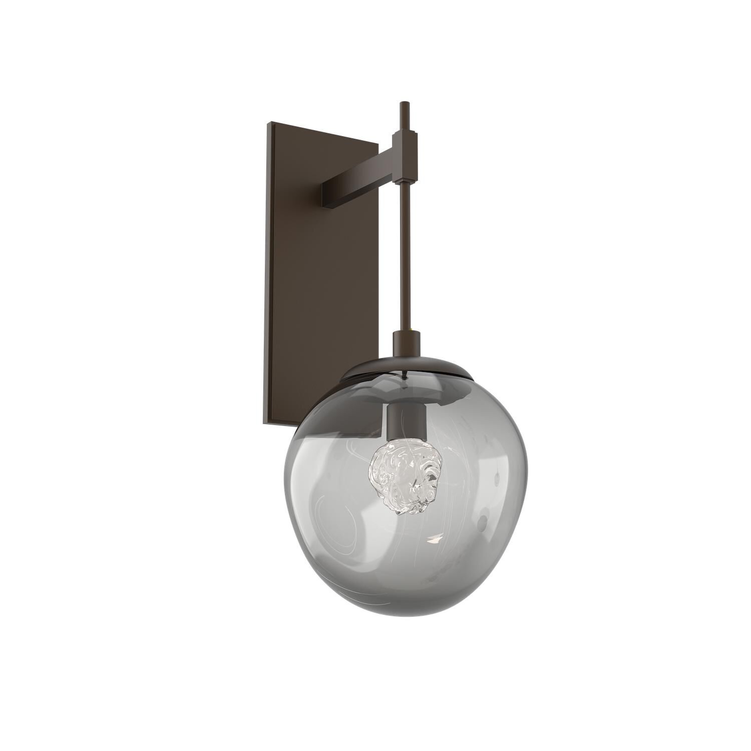 Shown in Flat Bronze finish and Smoke Floret glass