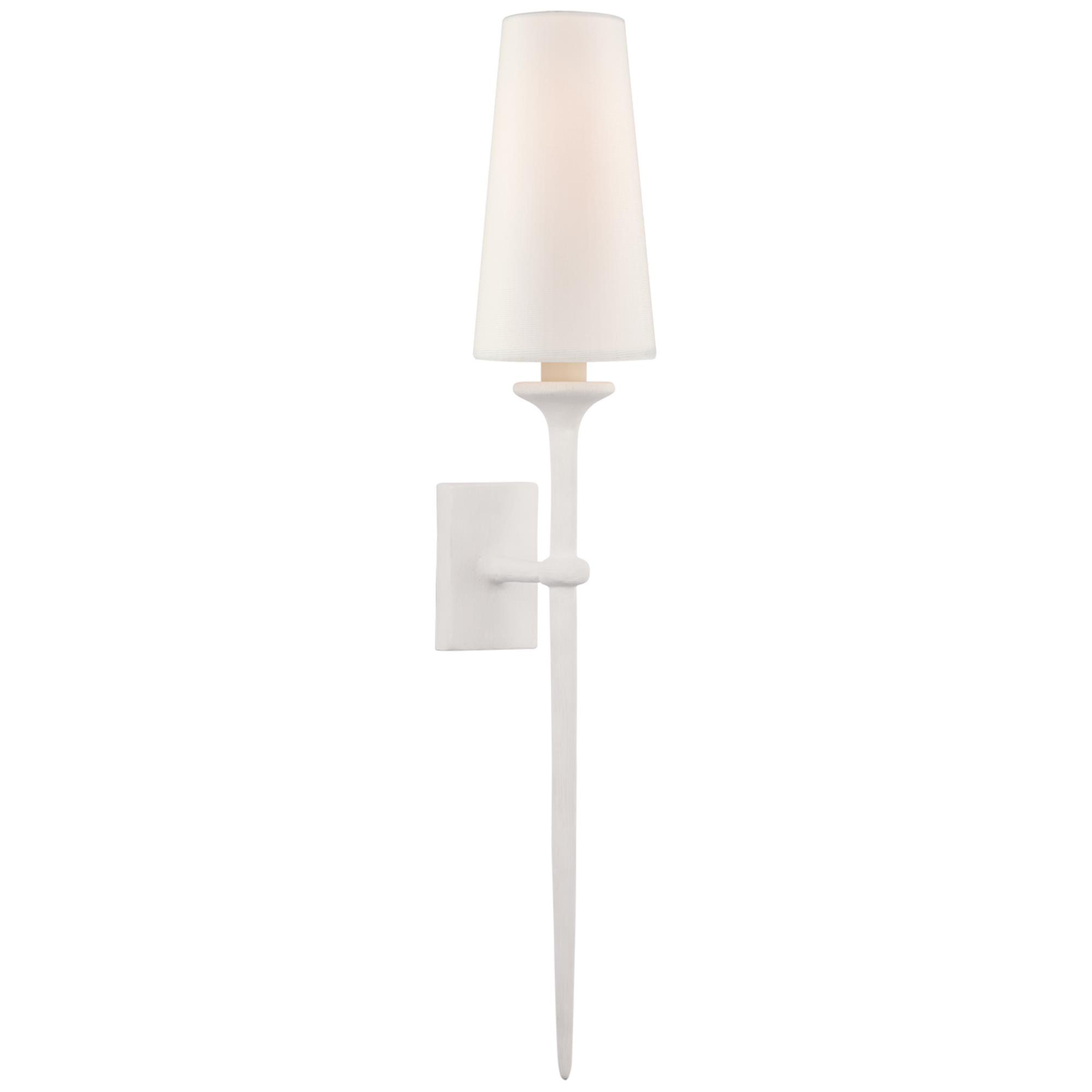 Shown in Plaster White finish and Linen shade