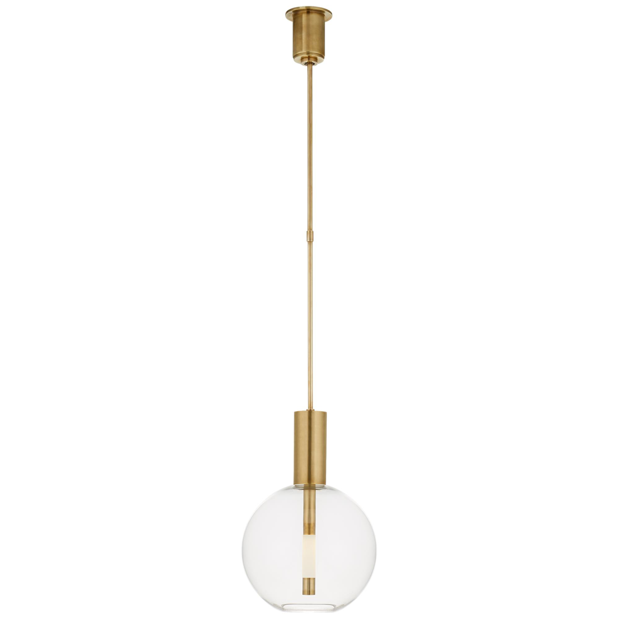 Shown in Antique-Burnished Brass finish and Clear glass and Clear Glass shade