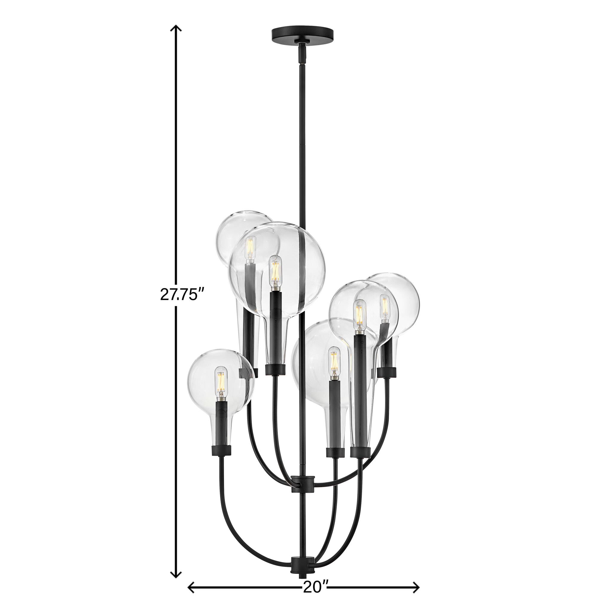 Shown in Black finish and Clear glass