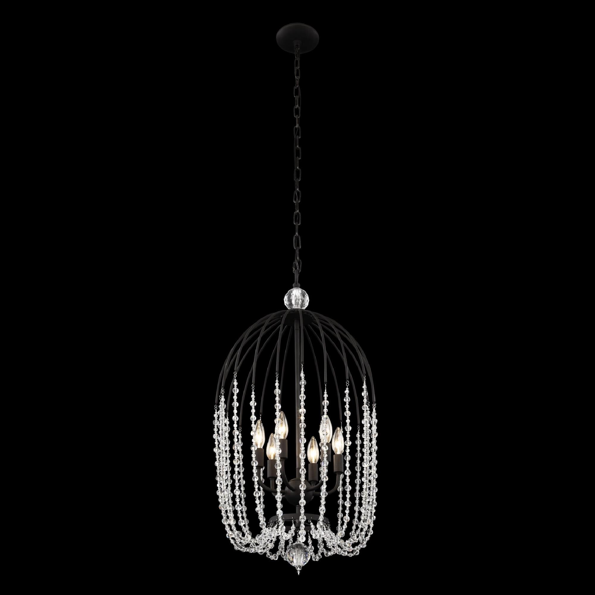 Shown in Matte Black finish and Crystals glass