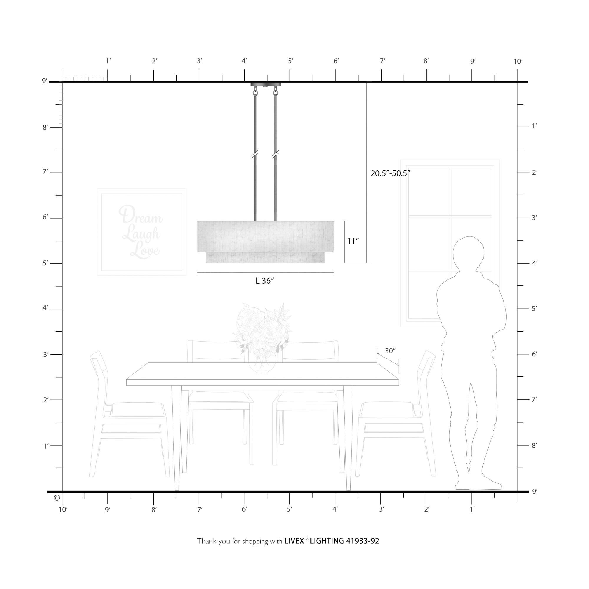 Manorwood 36 Inch Linear Suspension Light by Livex Lighting