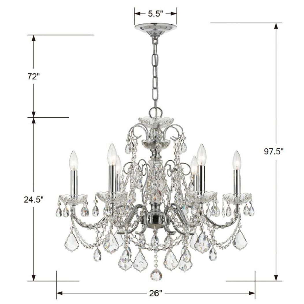 Imperial 26 Inch 6 Light Chandelier by Crystorama