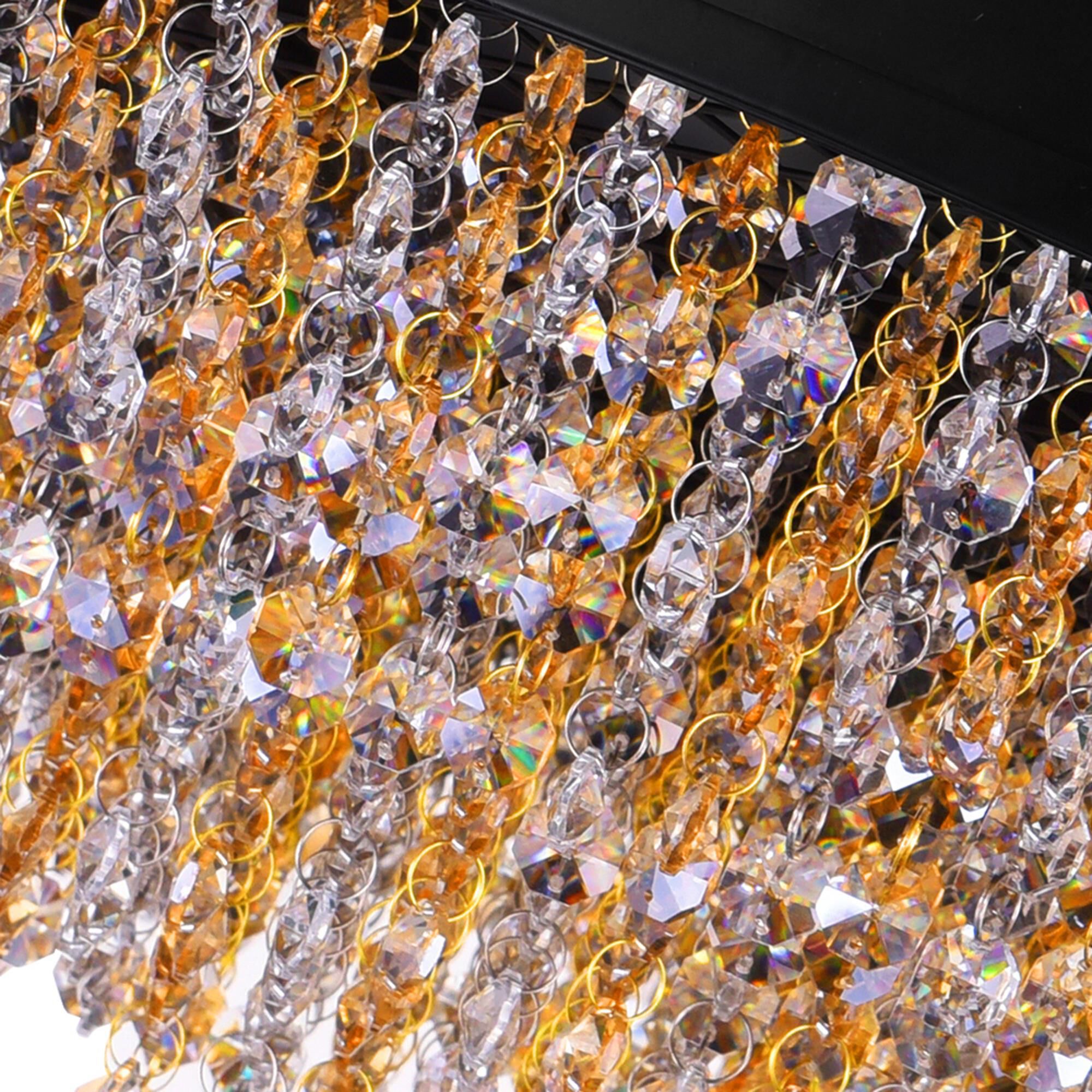 Shown in Black finish and K9 Clear + Amber Alternating crystal