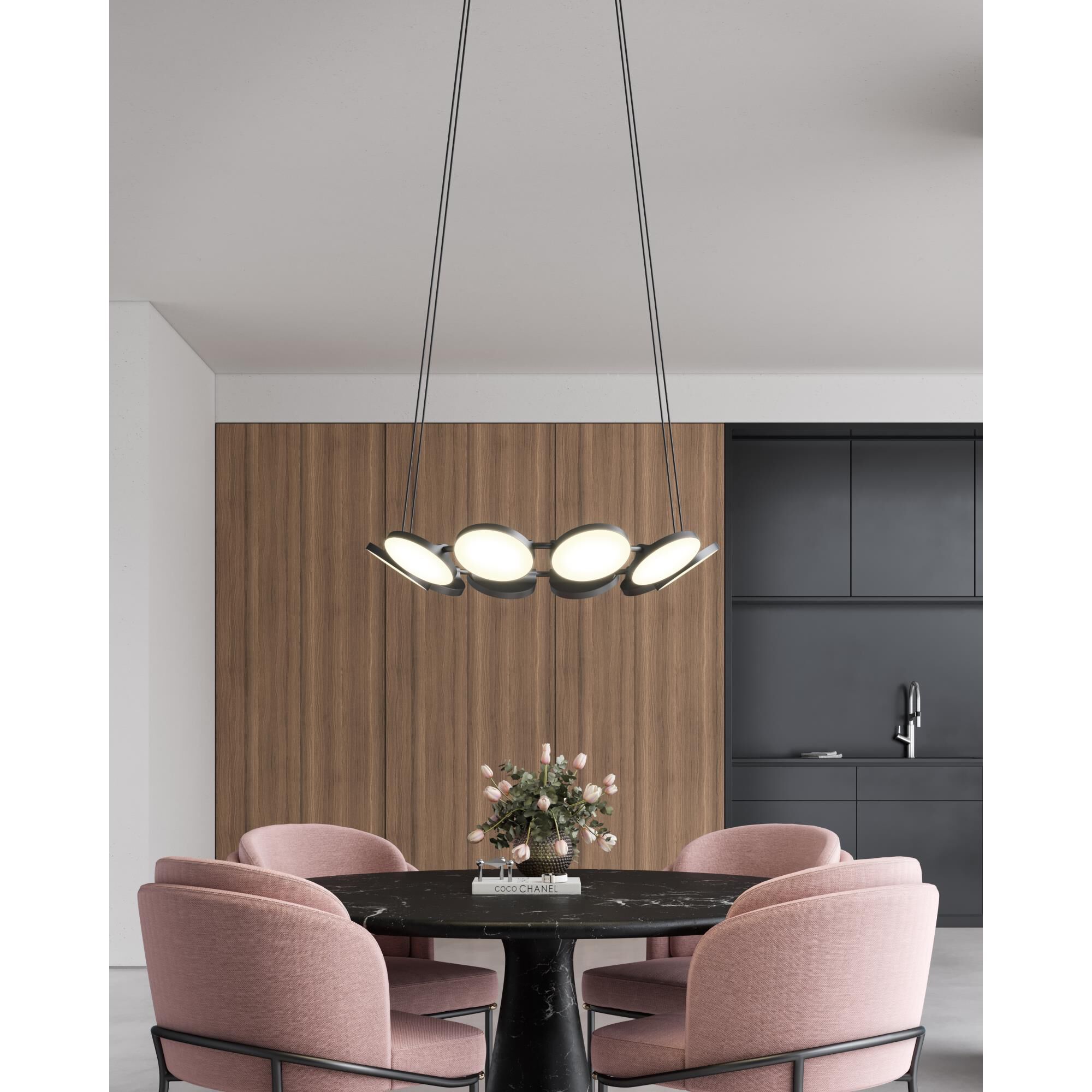 Shown in Black finish and Frosted Acrylic glass