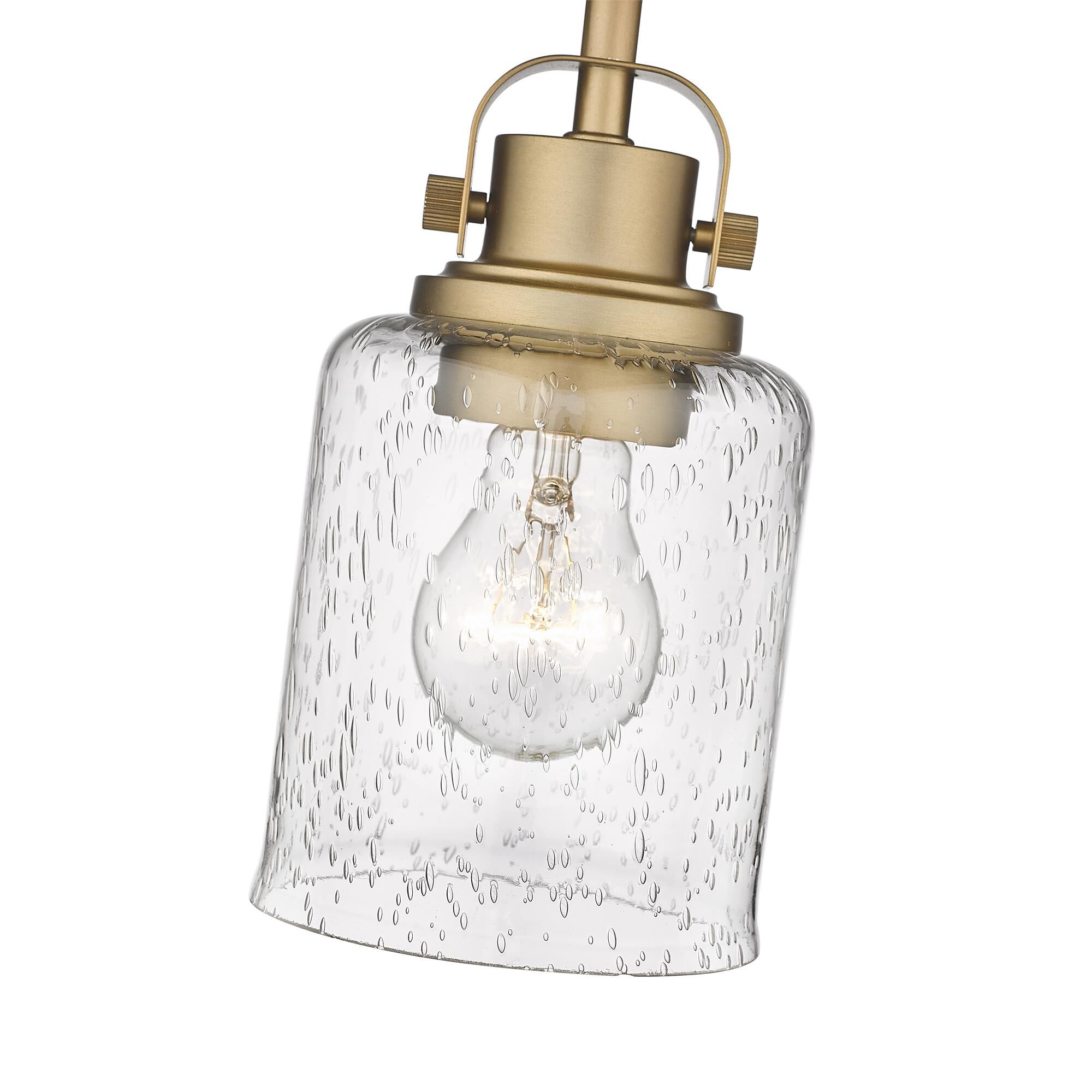 Shown in Heirloom Gold finish and Glass shade