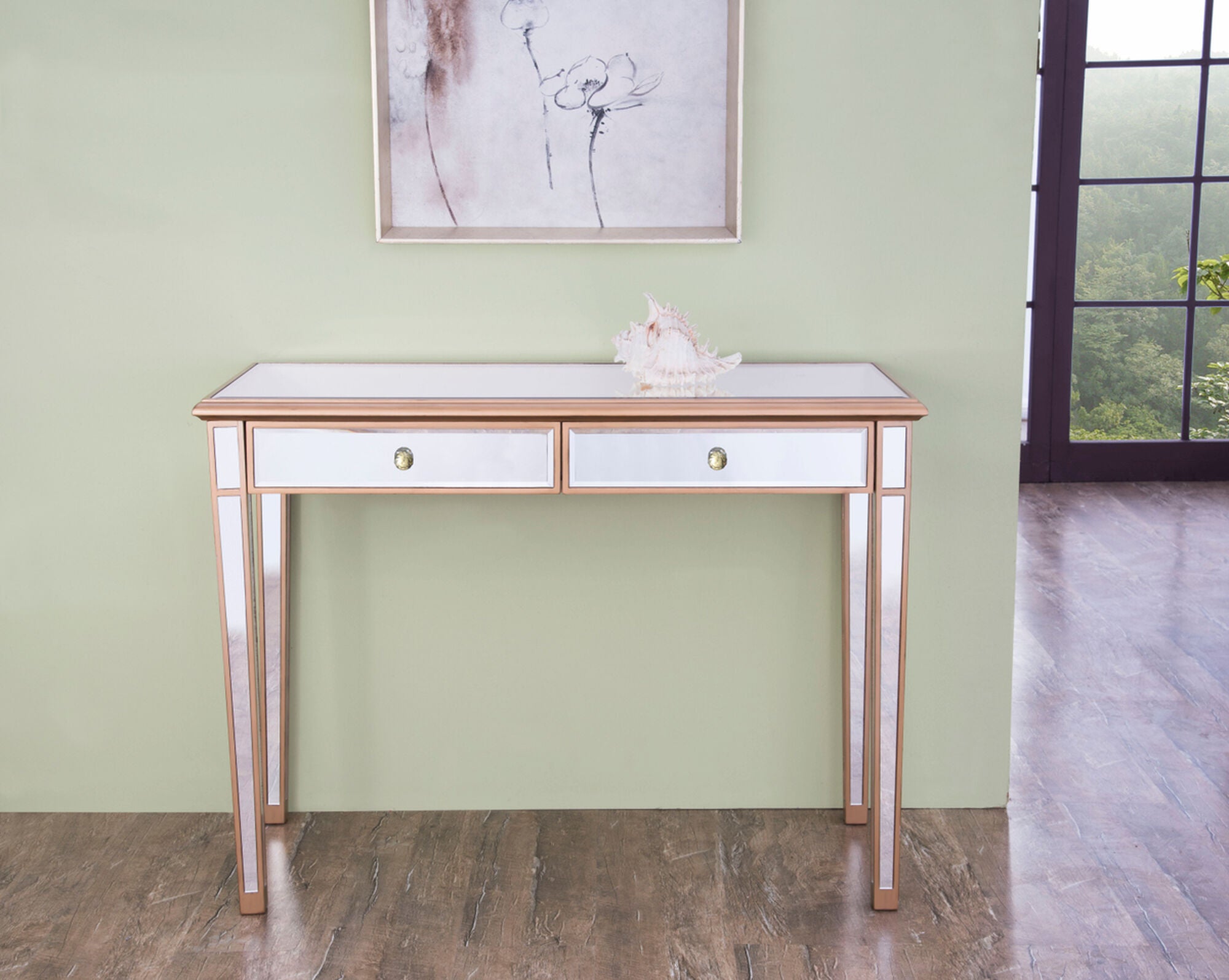 Shown in Hand Rubbed Antique Gold finish