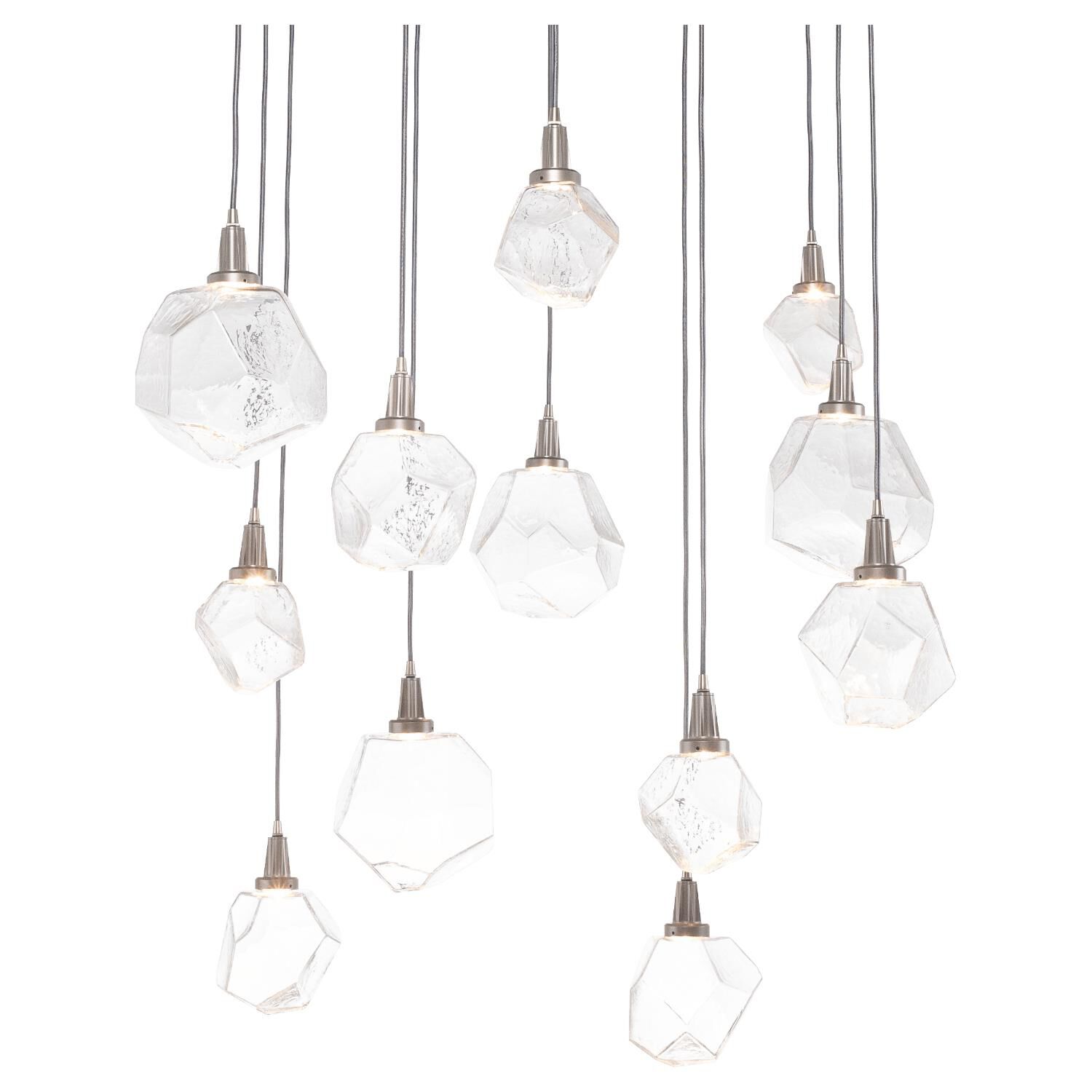 Shown in Metallic Beige Silver finish and Clear glass