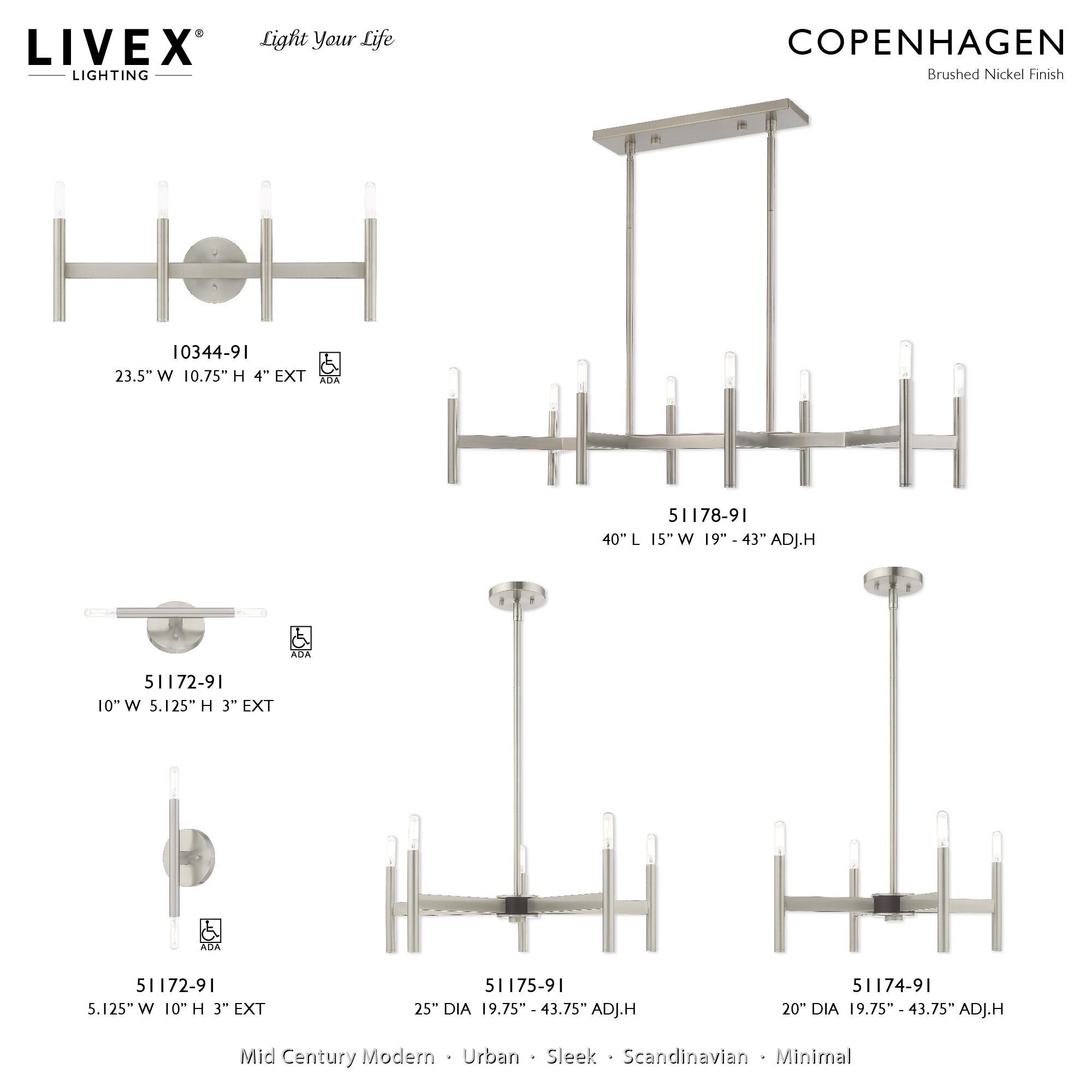 Copenhagen 5 Light Chandelier by Livex Lighting