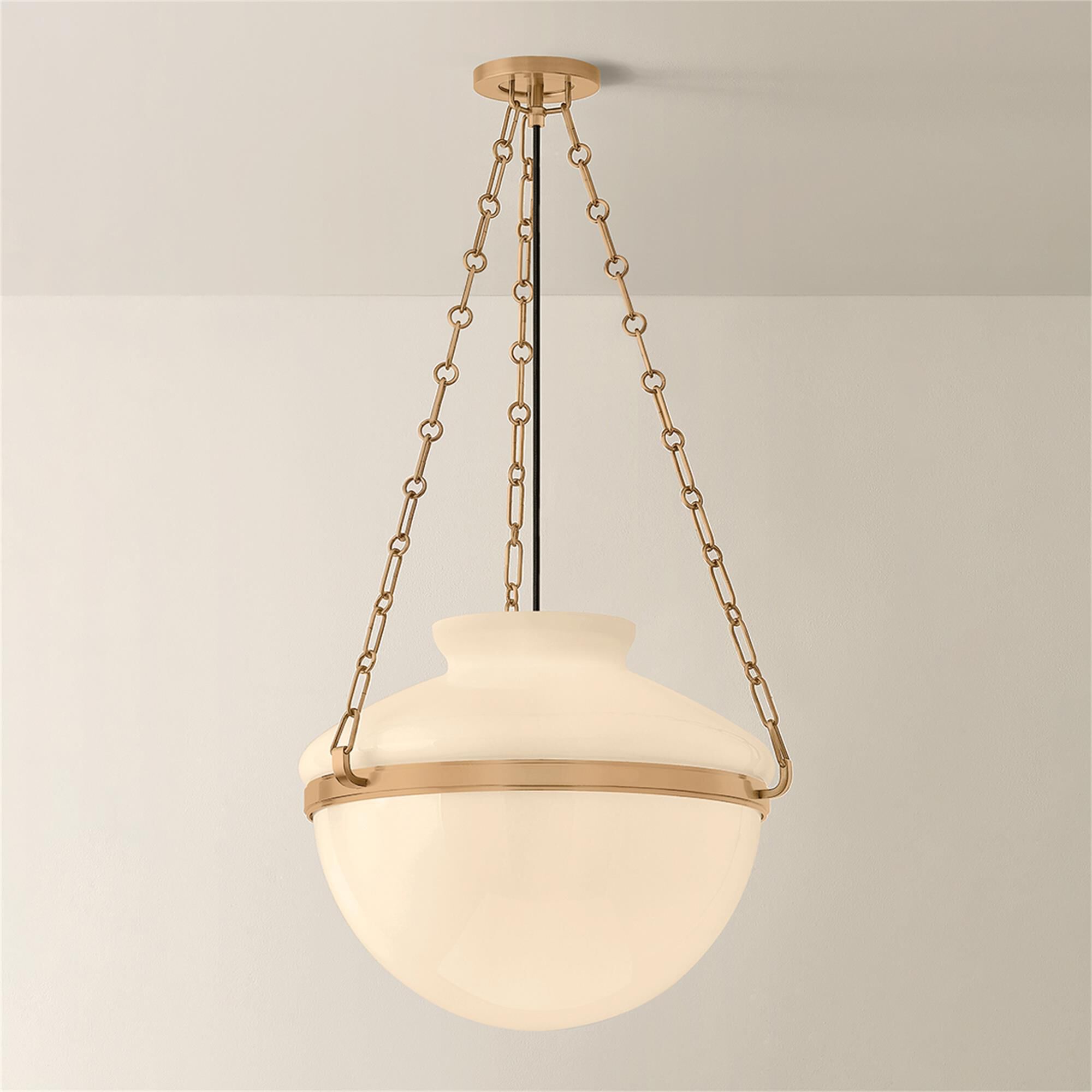 Shown in Patina Brass finish and Opal Glossy glass