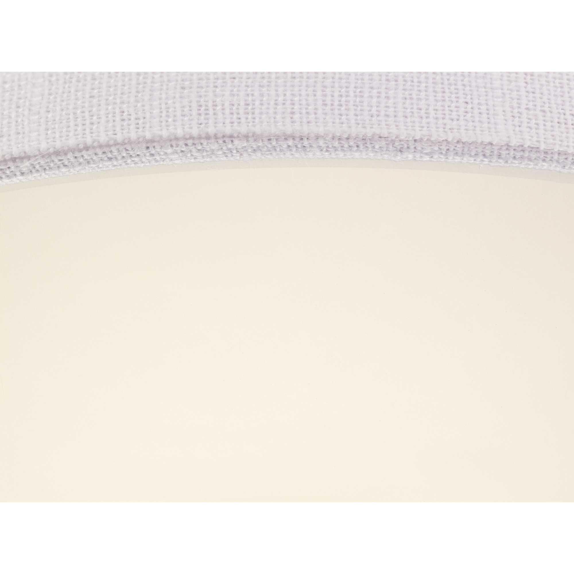 Shown in Brushed Nickel finish and Summer Linen glass and Fabric shade