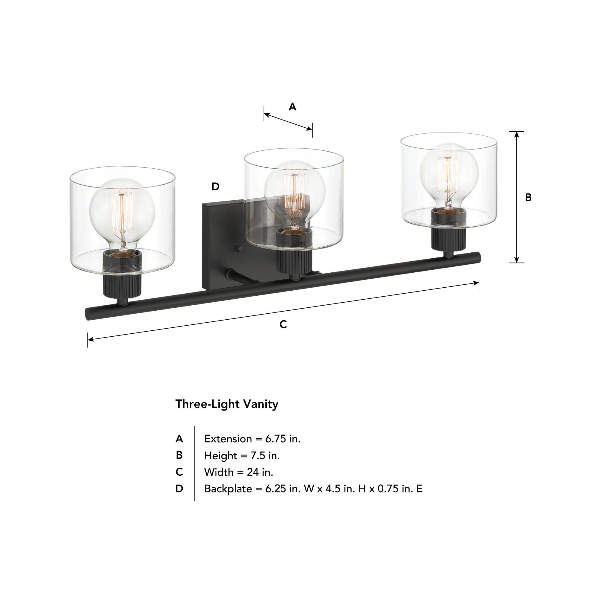Shown in Matte Black finish and Clear glass