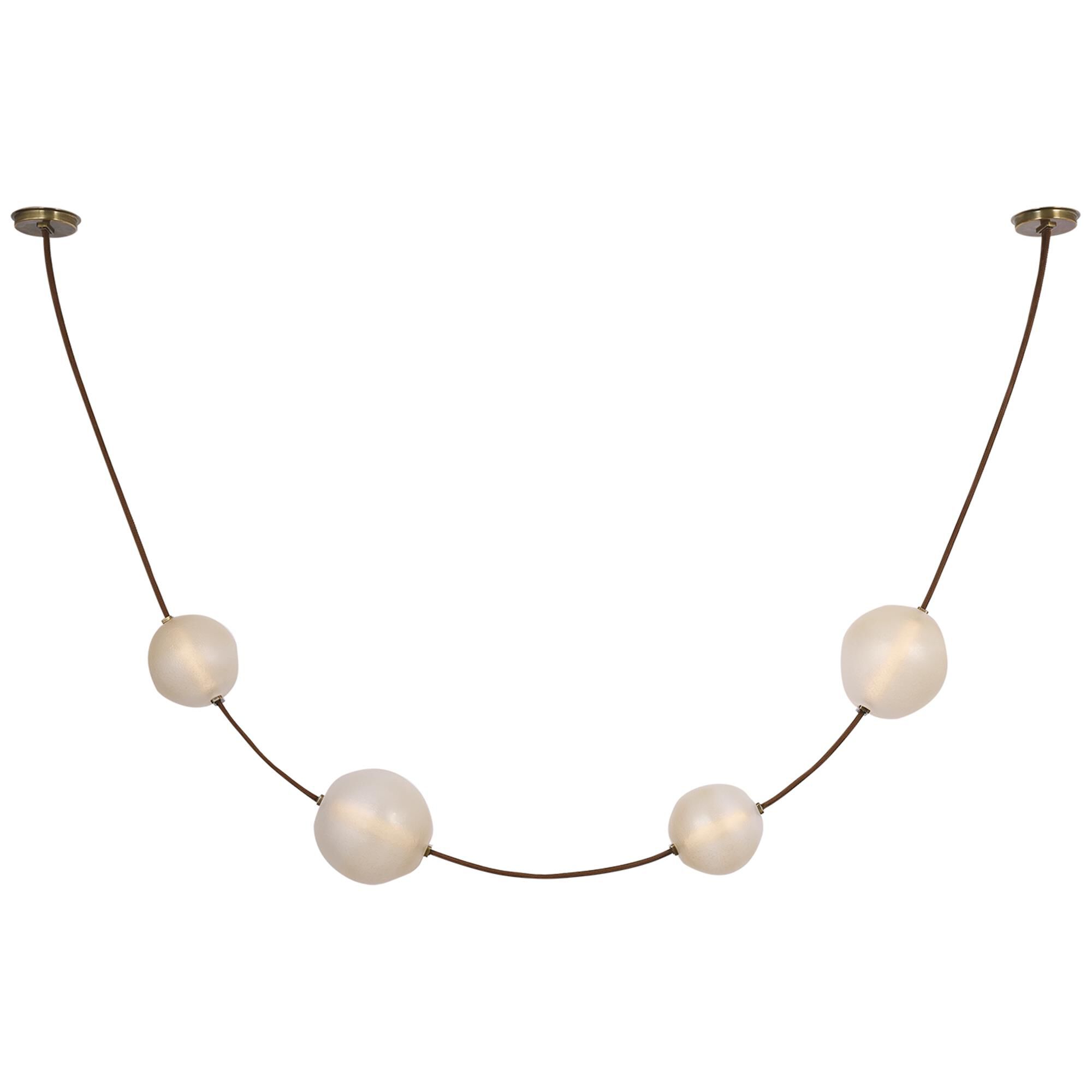 Shown in Russet Suede And Mottled Brass finish and Fizzy Nude glass