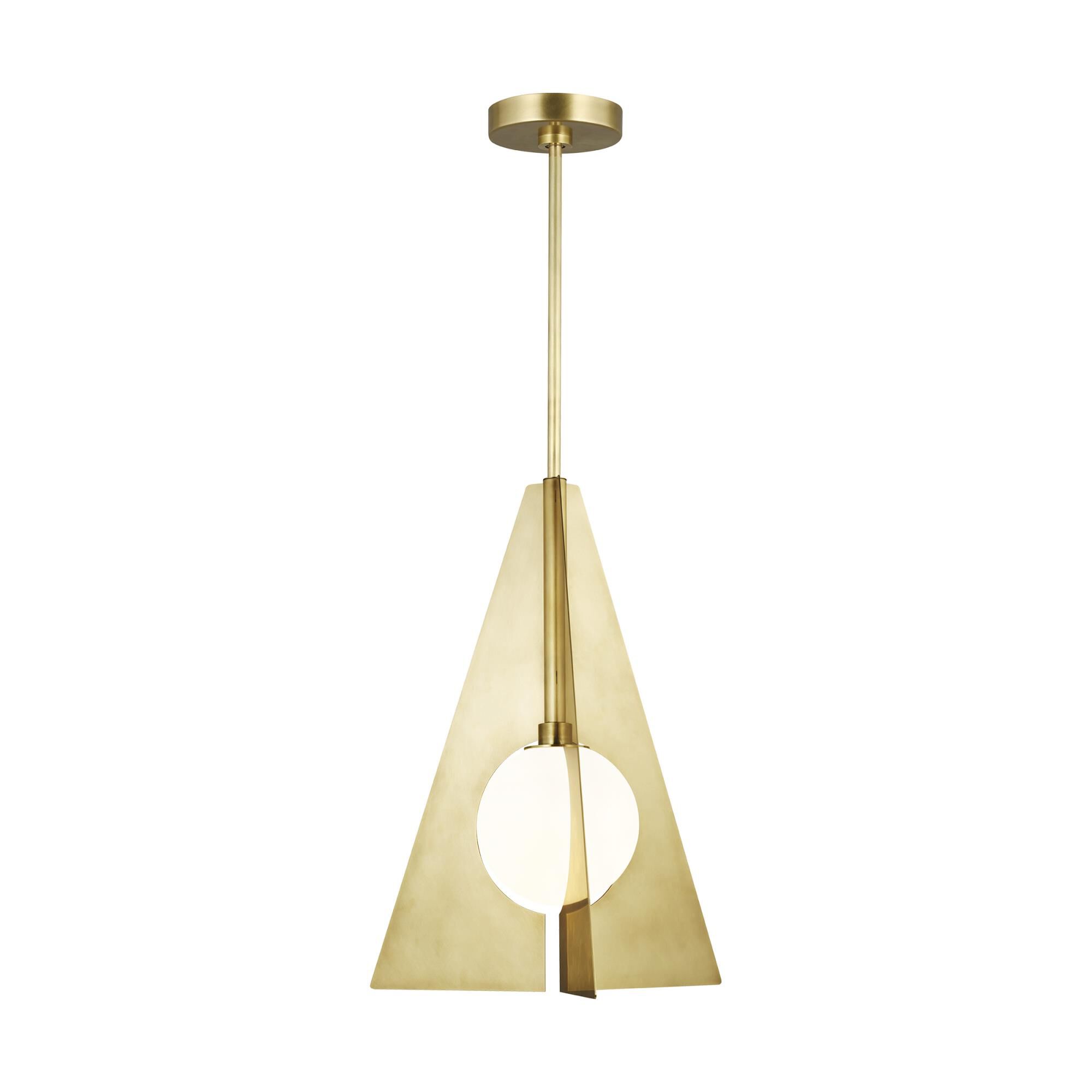 Shown in Natural Brass finish and Frosted glass