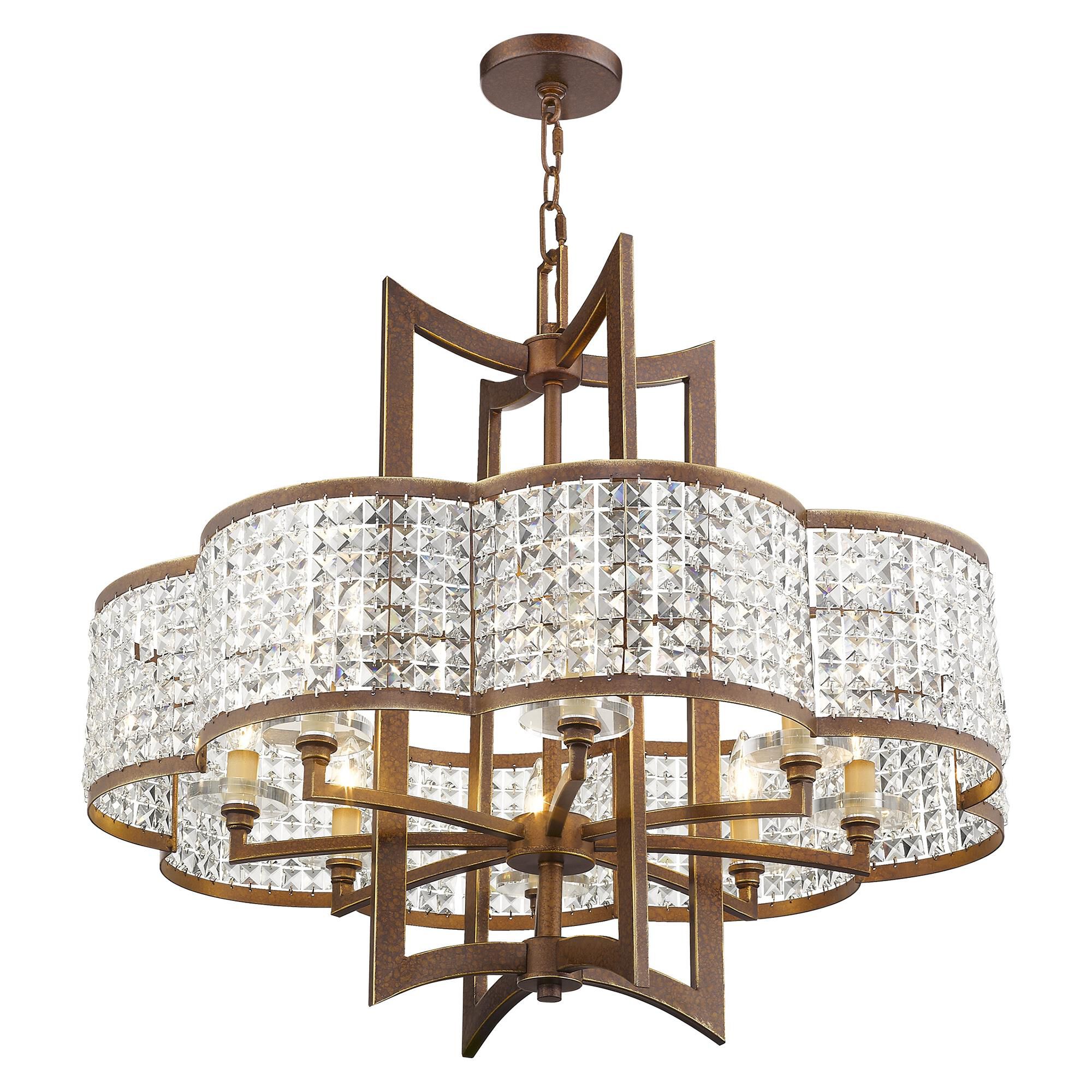 Shown in Hand Painted Palacial Bronze finish and Clear crystal