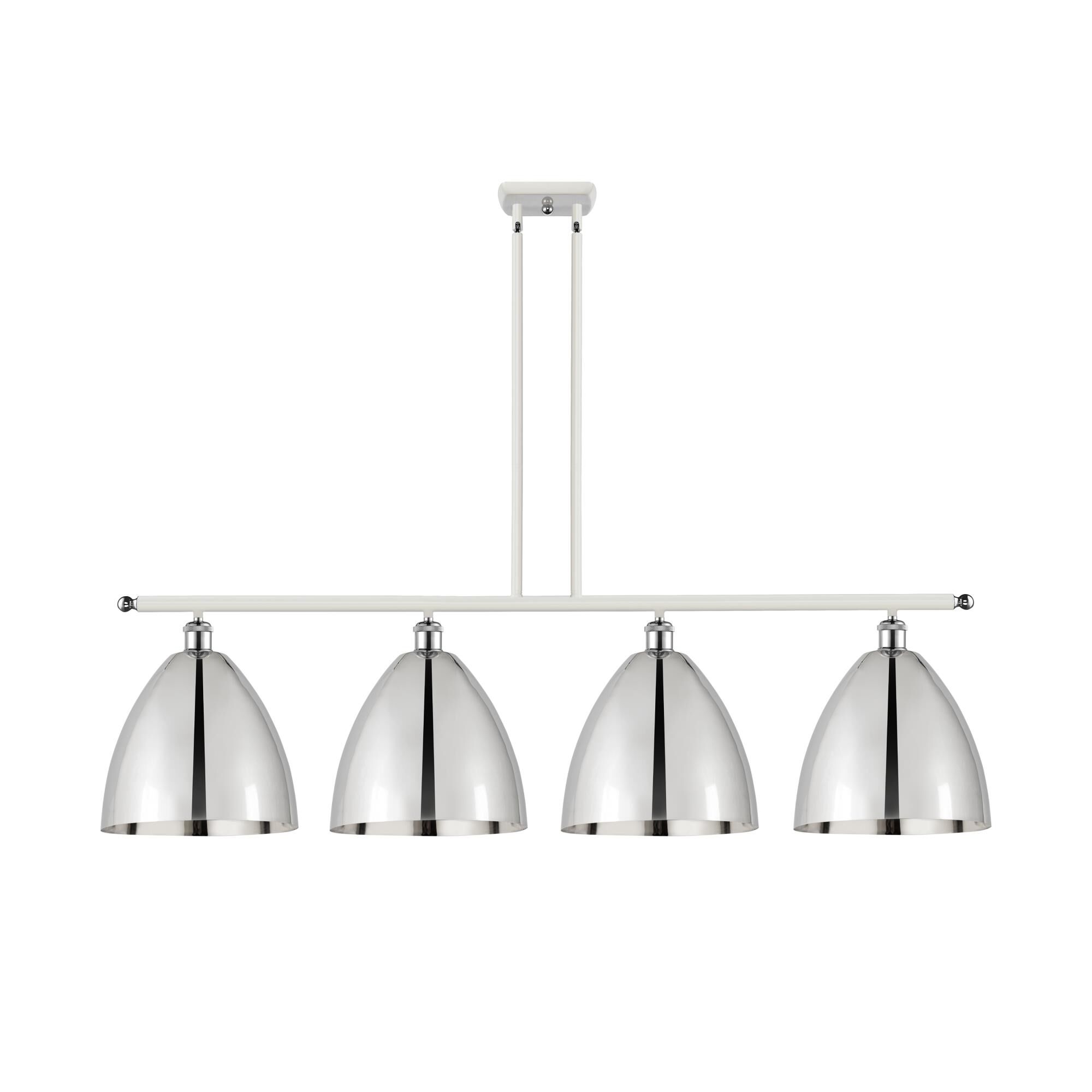 Shown in White And Polished Chrome finish and Polished Chrome Ballston Dome shade and Polished Chrome accent