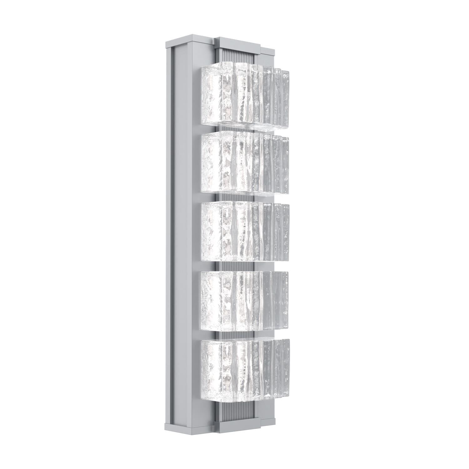 Shown in Classic Silver finish and Clear Ribbed glass and None accent