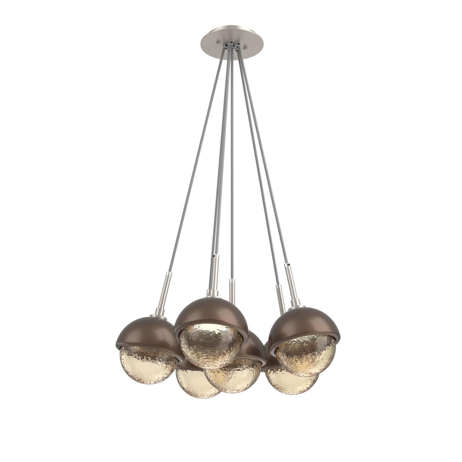 Shown in Beige Silver finish and Amber glass and Burnished Bronze accent