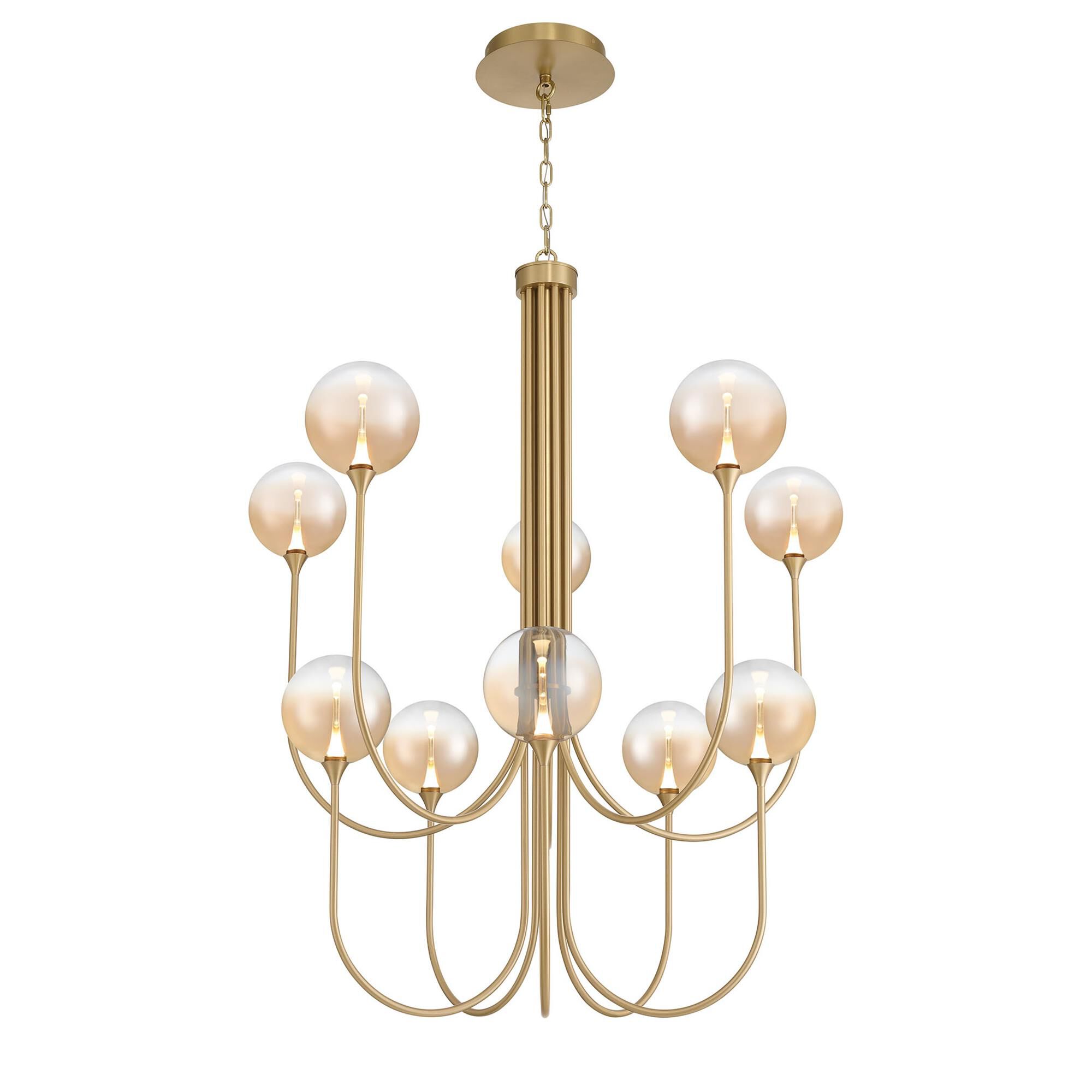 Shown in Gold finish and Amber glass
