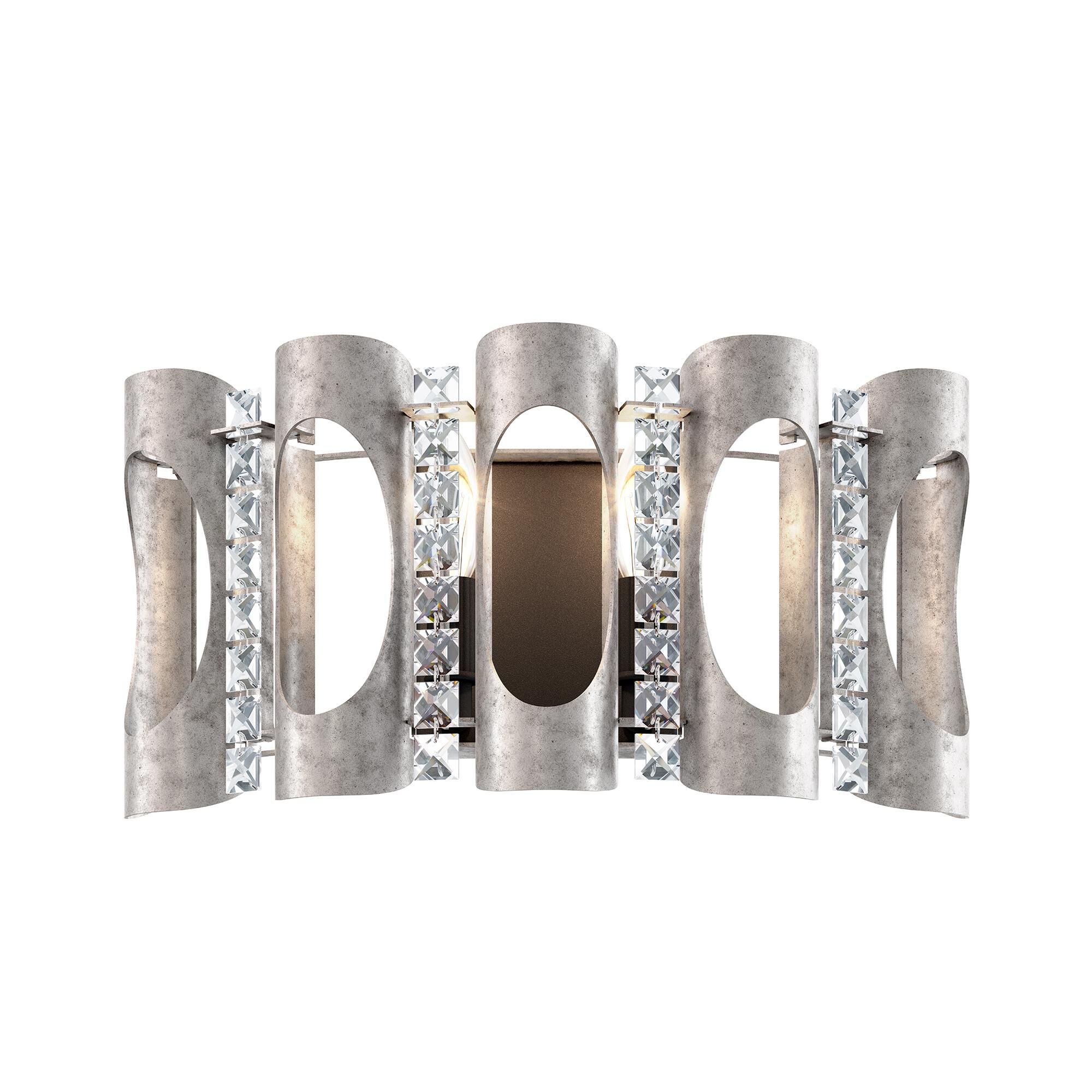 Shown in Antique Silver finish and Clear Optic crystal