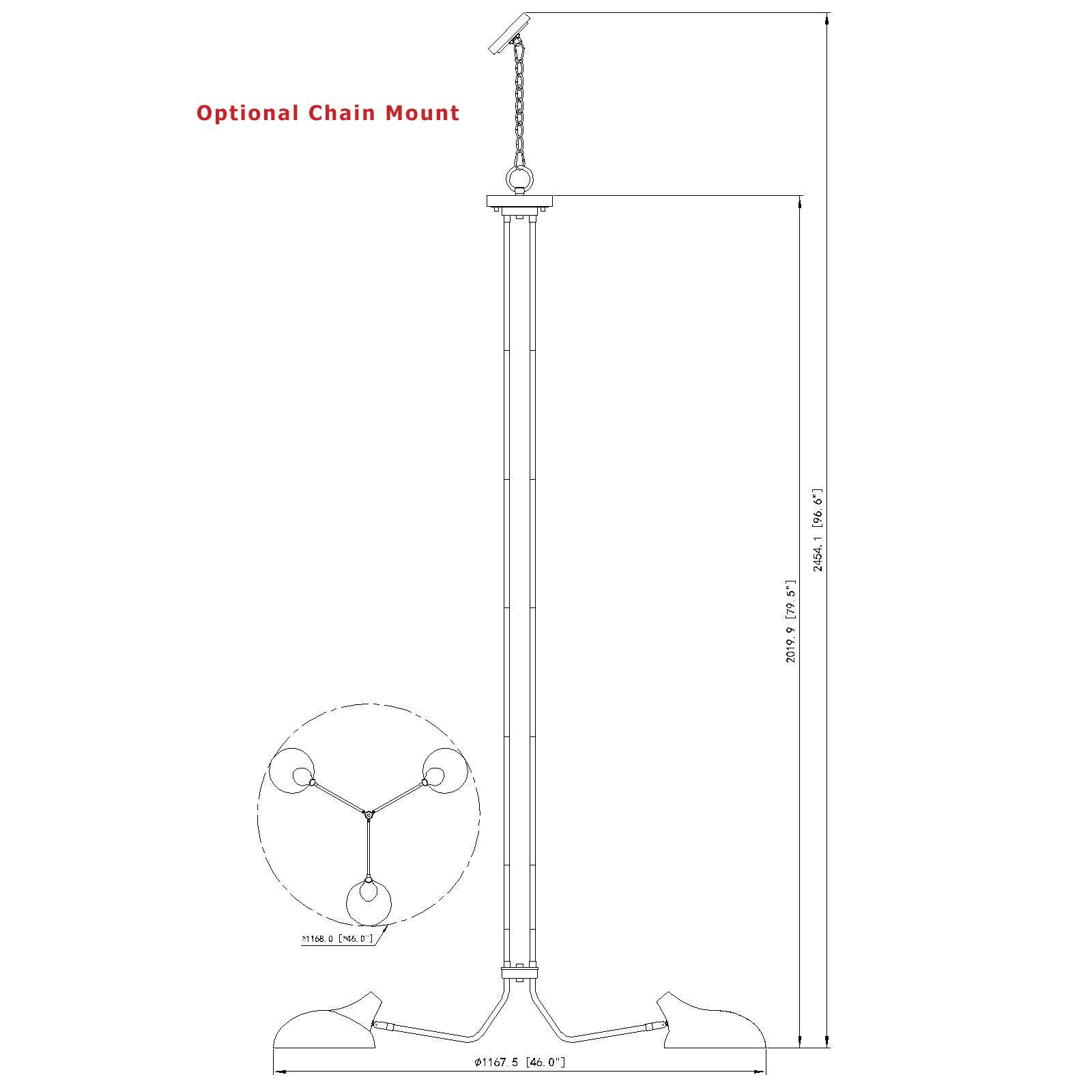 Bellamy 46 Inch 3 Light Chandelier by Z-Lite