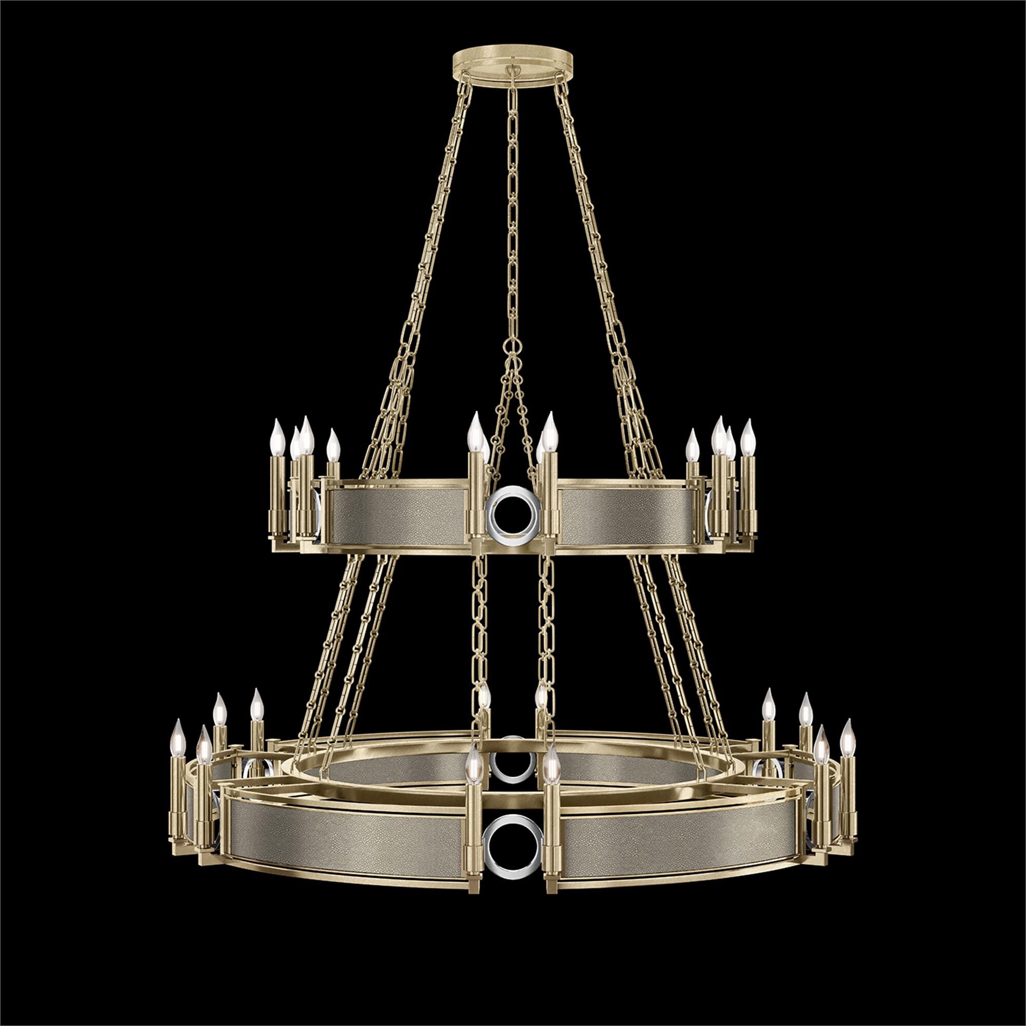 Shown in Soft Gold Leaf and Nickel  finish and Coco accent