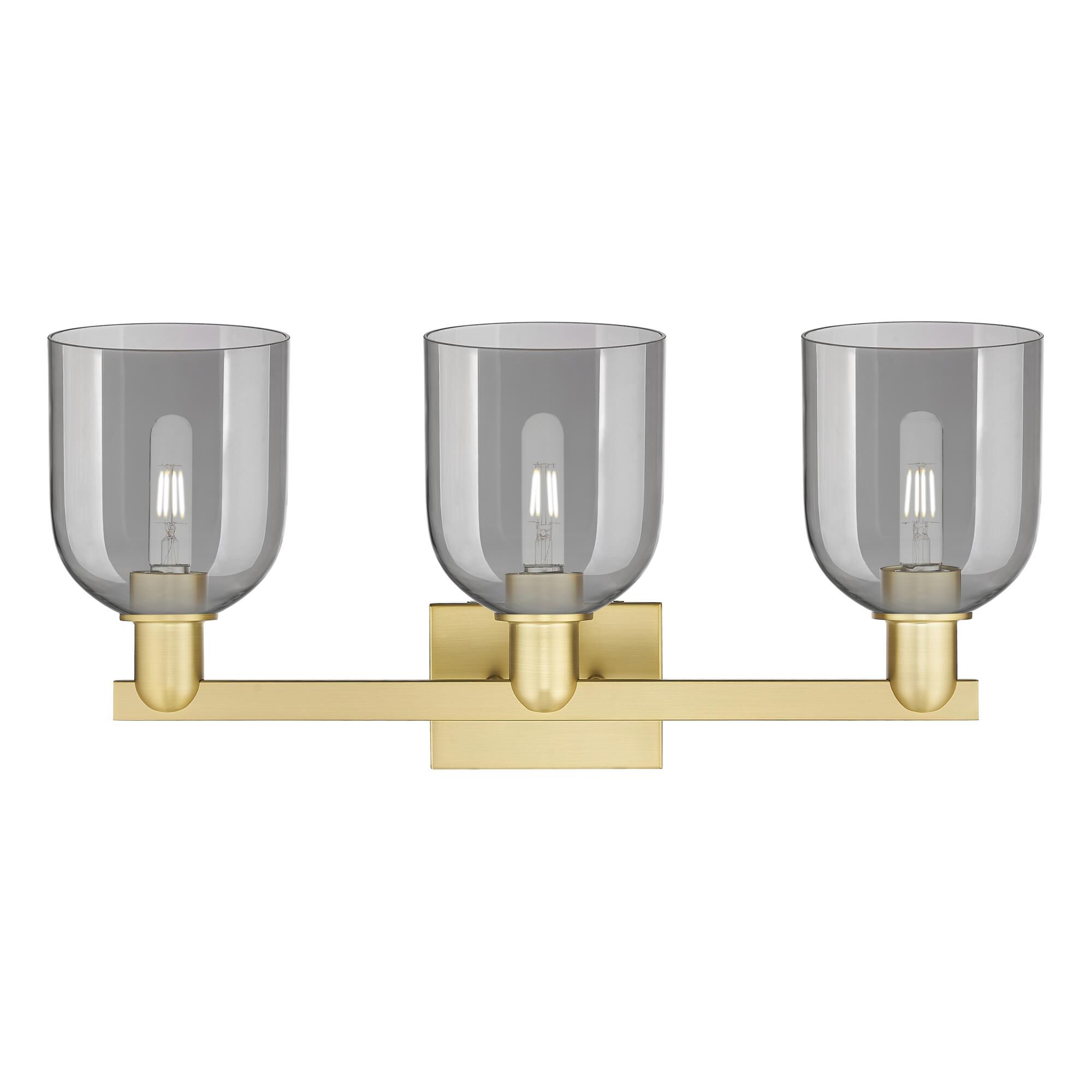 Shown in Satin Gold finish and Light Smoke glass