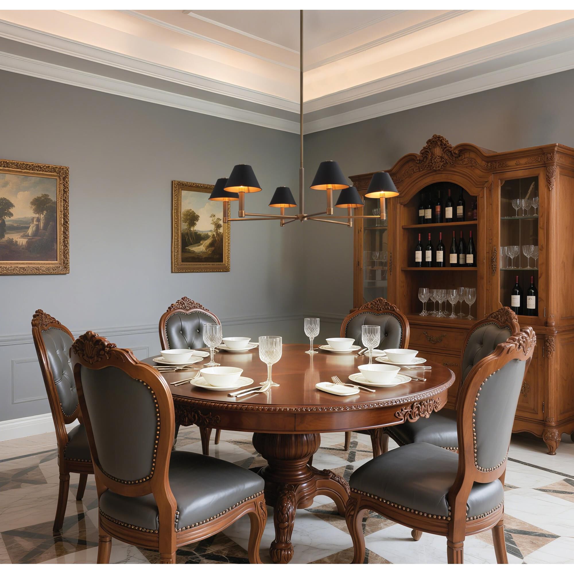 Shown in Natural Brass finish and Matte Black, Gold shade