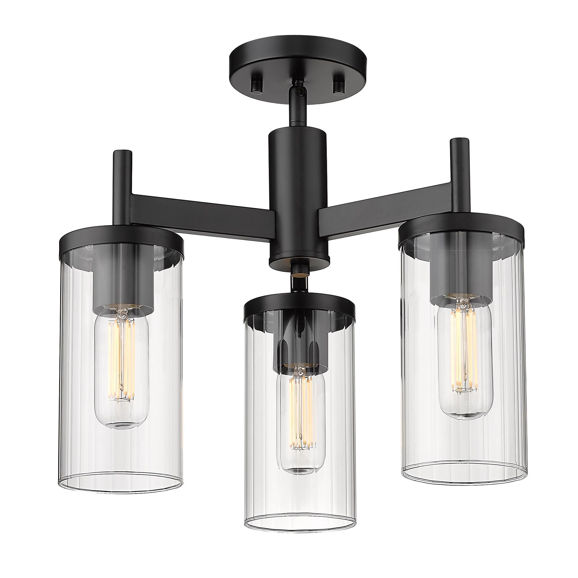 Winslett 16 Inch 3 Light Semi Flush Mount by Golden Lighting