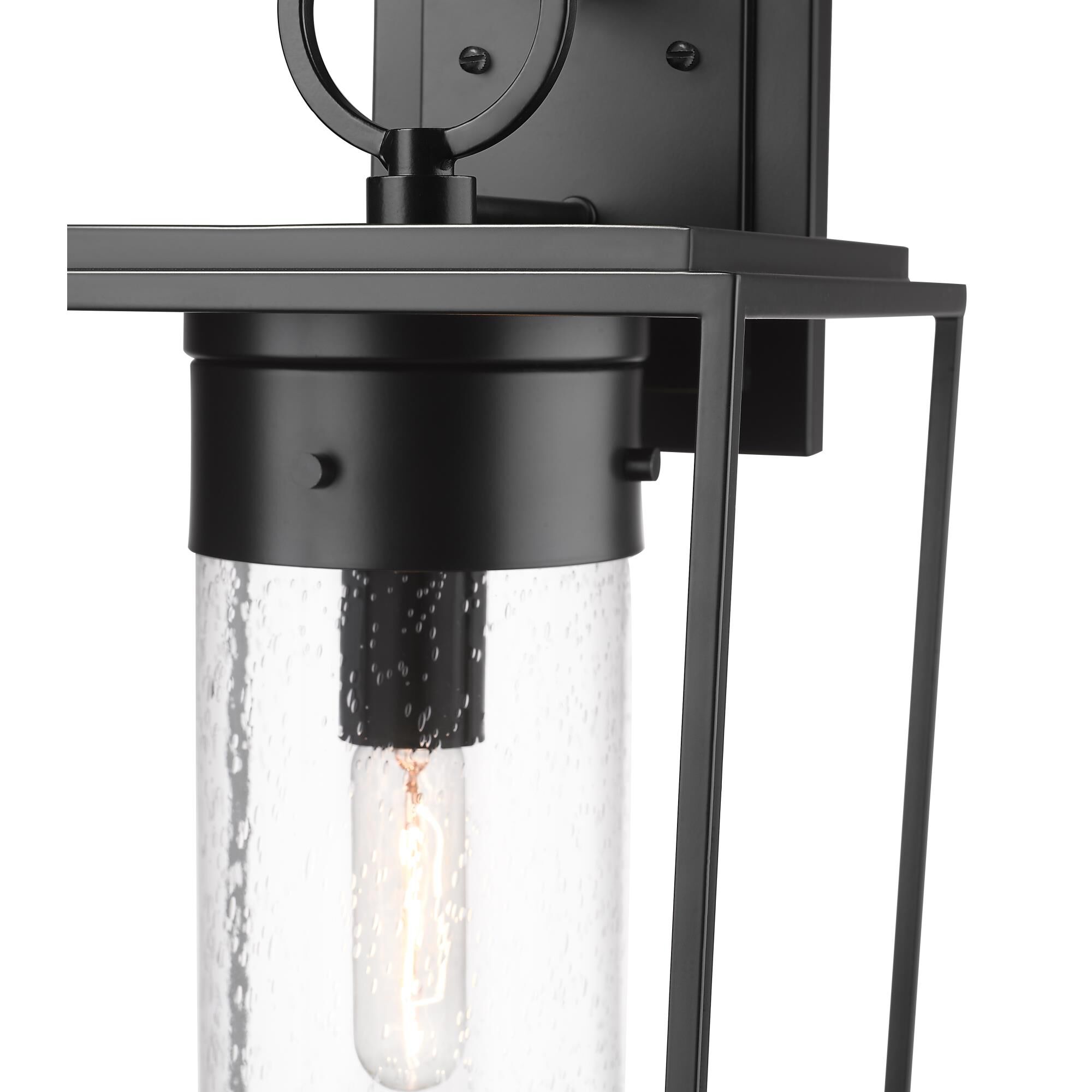 Shown in Black finish and Glass shade