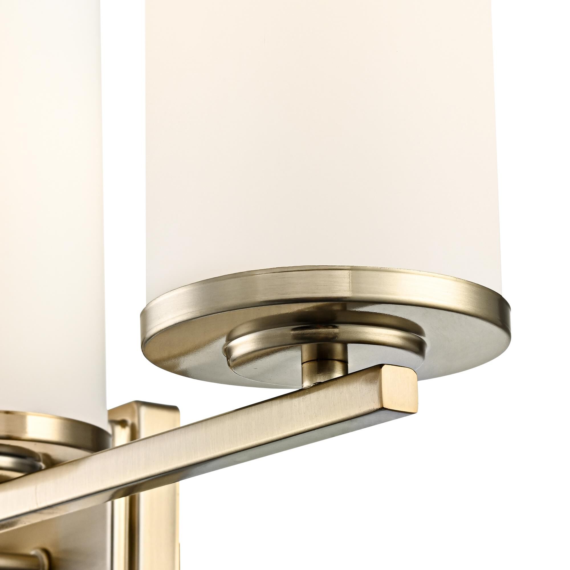 Shown in Modern Gold finish and Etched White glass