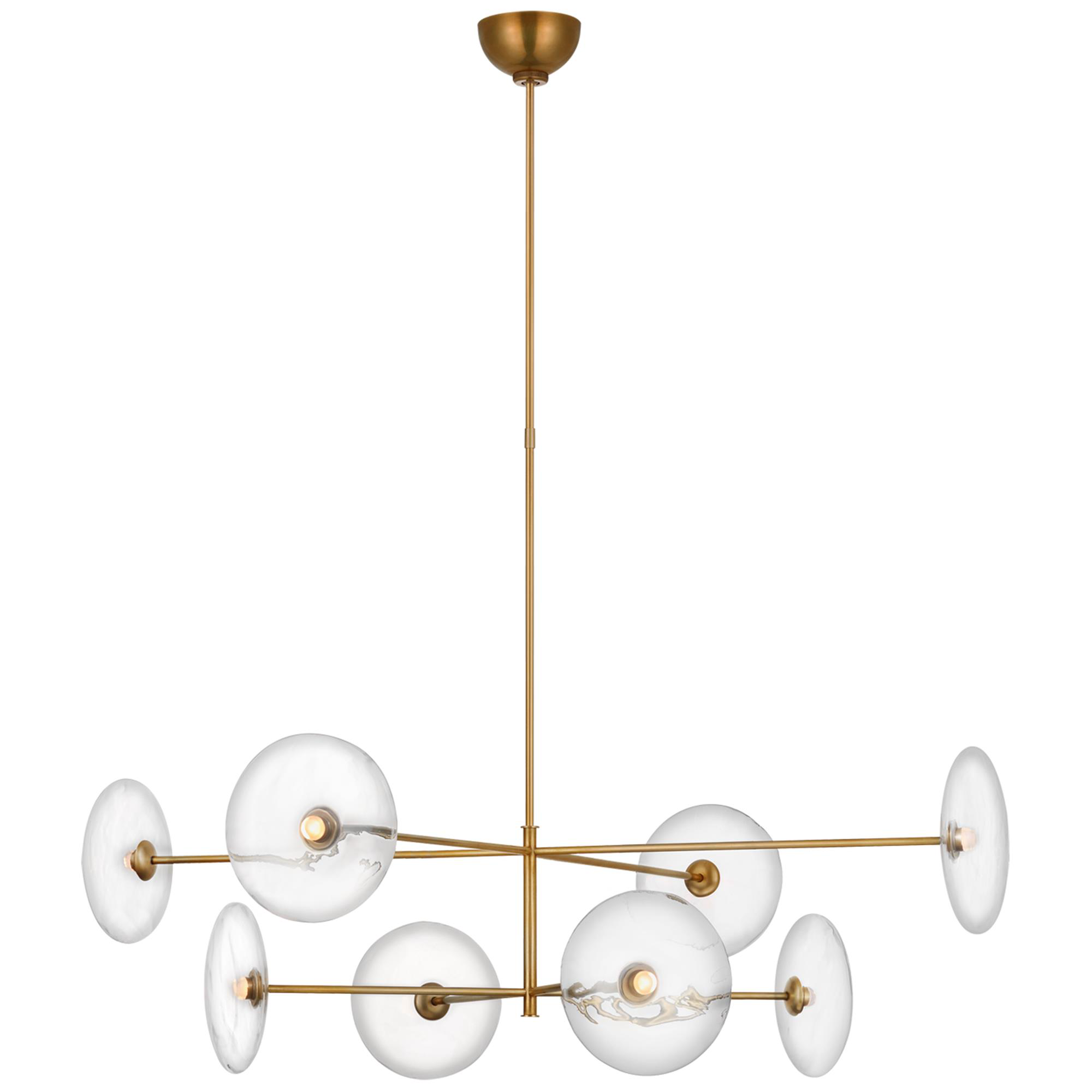 Shown in Hand-Rubbed Antique Brass finish and Clear glass