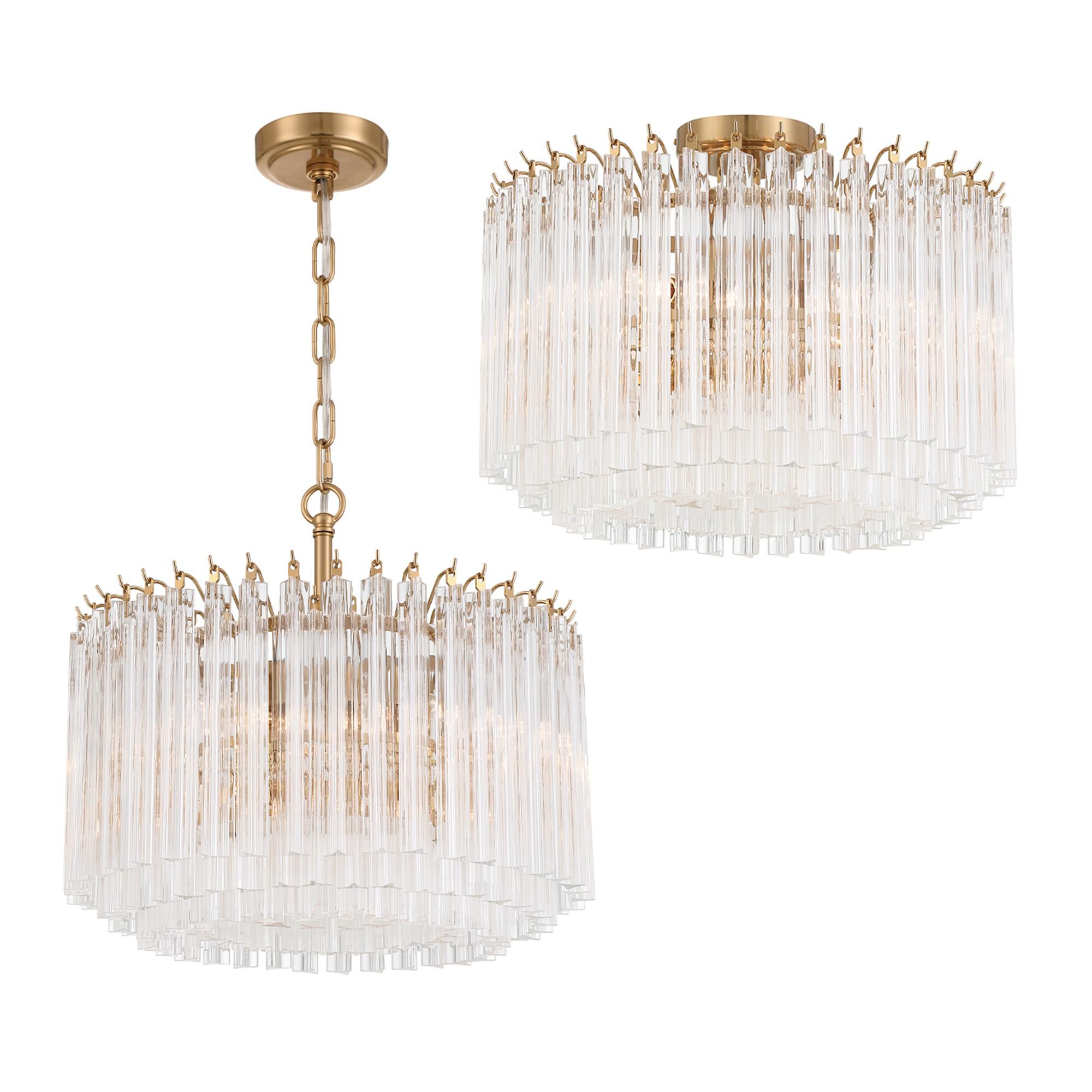 Lofton 18 Inch 5 Light Semi Flush Mount,