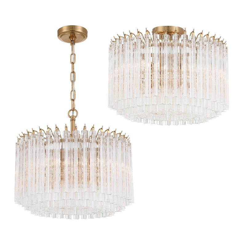 Lofton 18 Inch 5 Light Semi Flush Mount by Crystorama