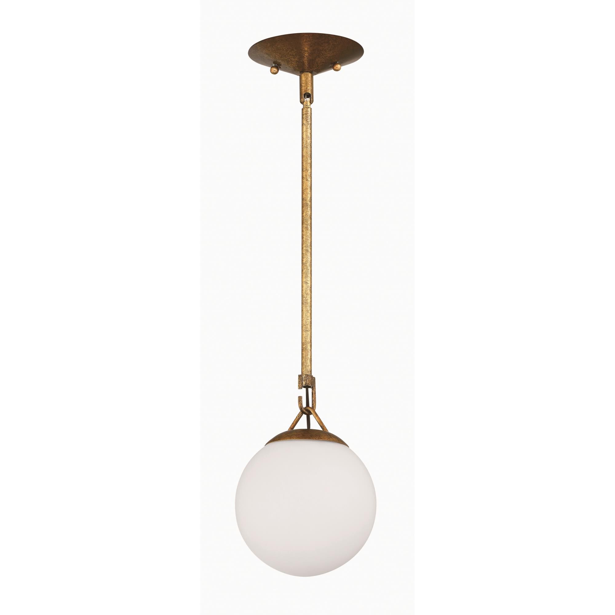 Shown in Patina Aged Brass finish and White Frosted glass and Glass shade