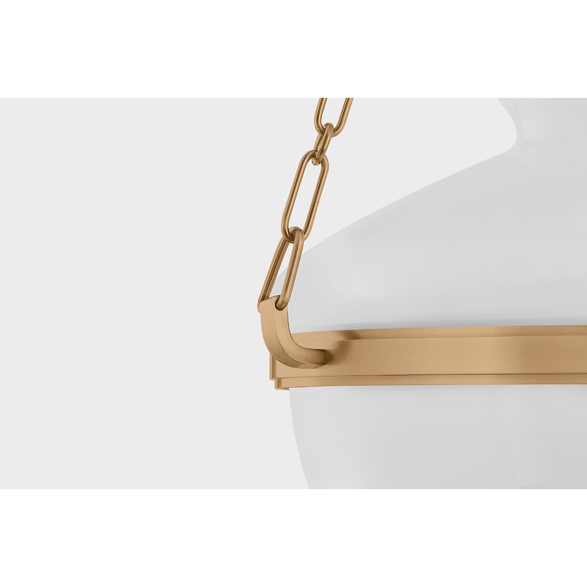 Shown in Patina Brass finish and Opal Glossy glass