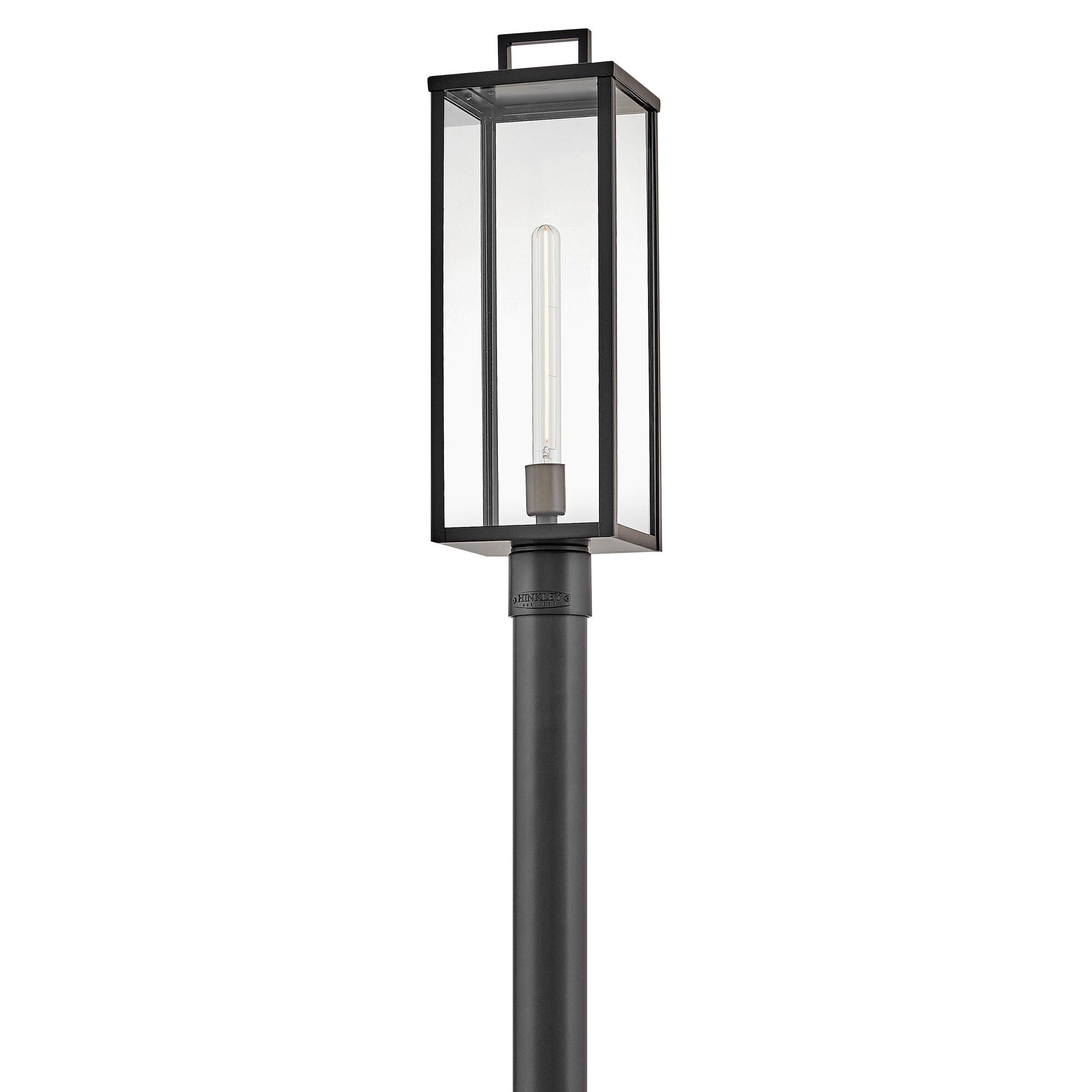 Shown in Black finish and Clear glass and Burnished Bronze accent