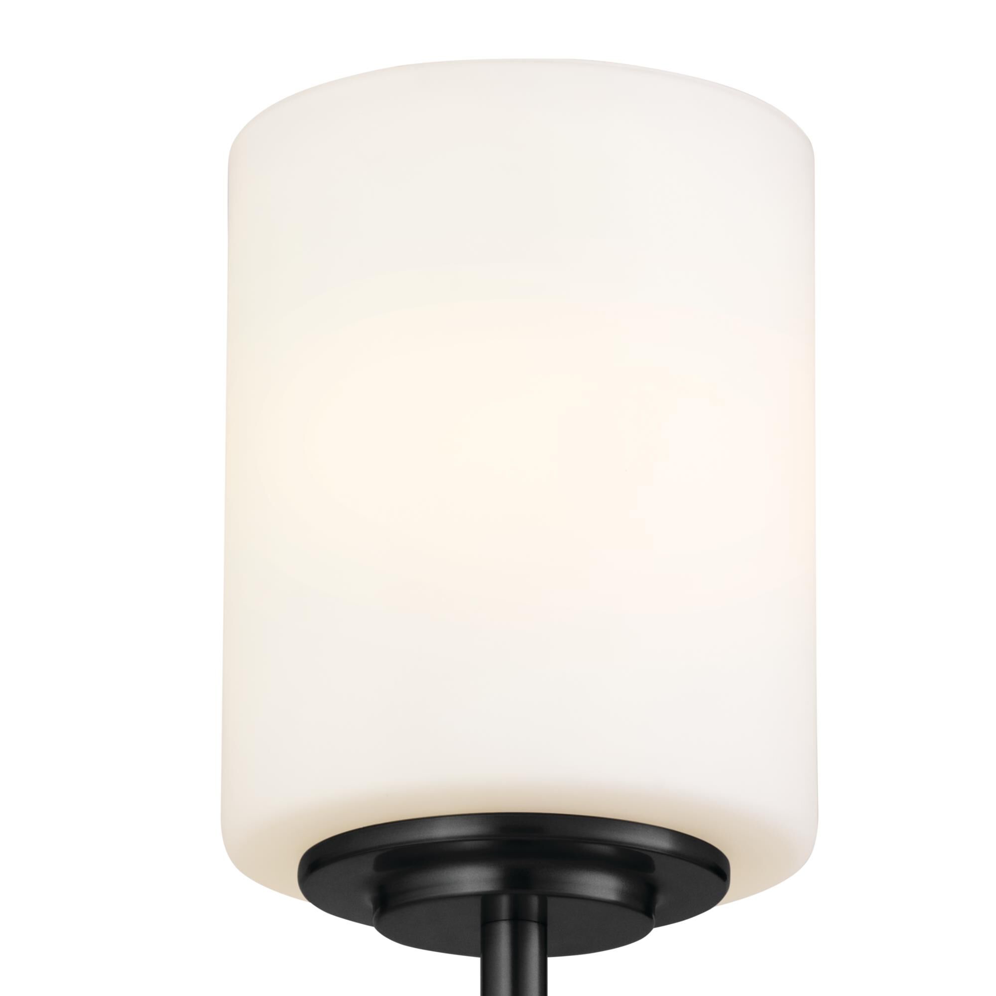 Shown in Black finish and Satin Etched Cased Opal glass