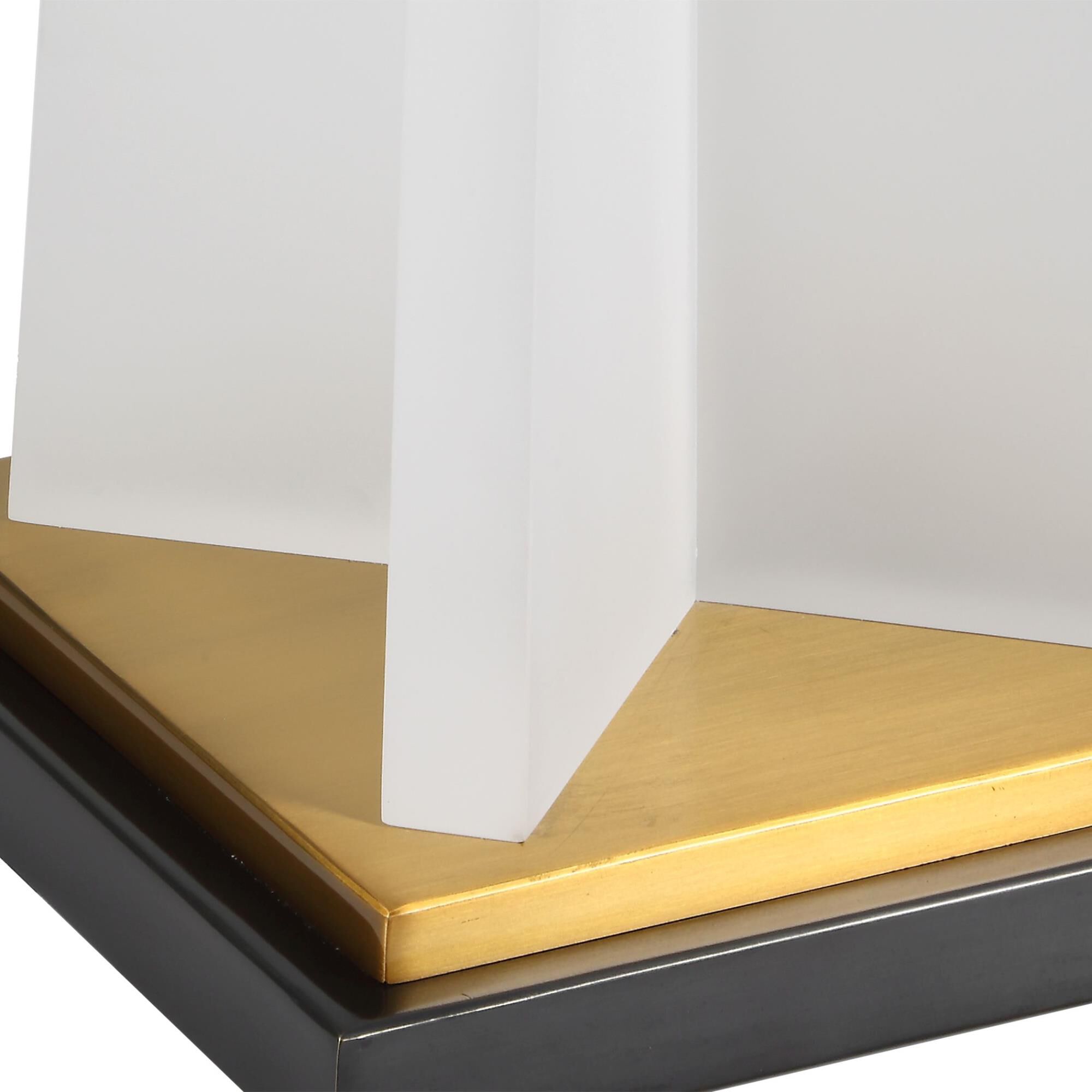 Shown in White finish and Round Drum Hardback shade