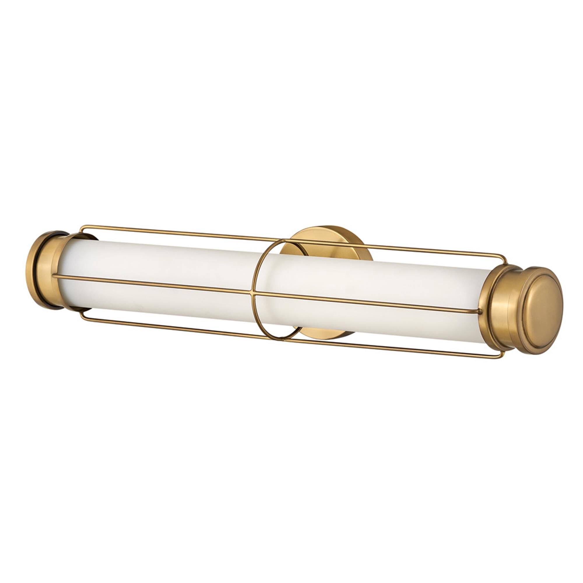 Shown in Heritage Brass finish and Etched Opal glass