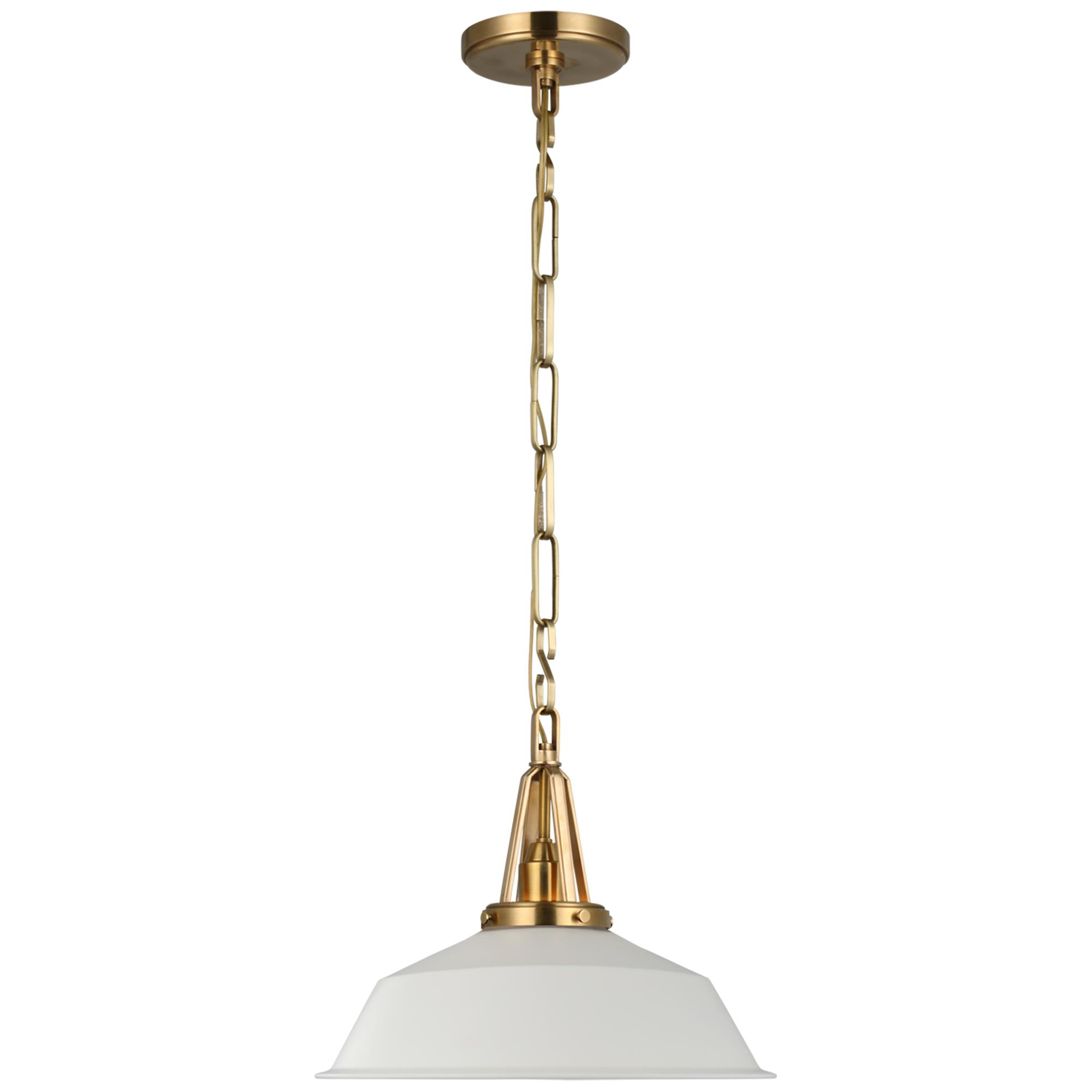 Shown in Antique-Burnished Brass finish and Matte White shade