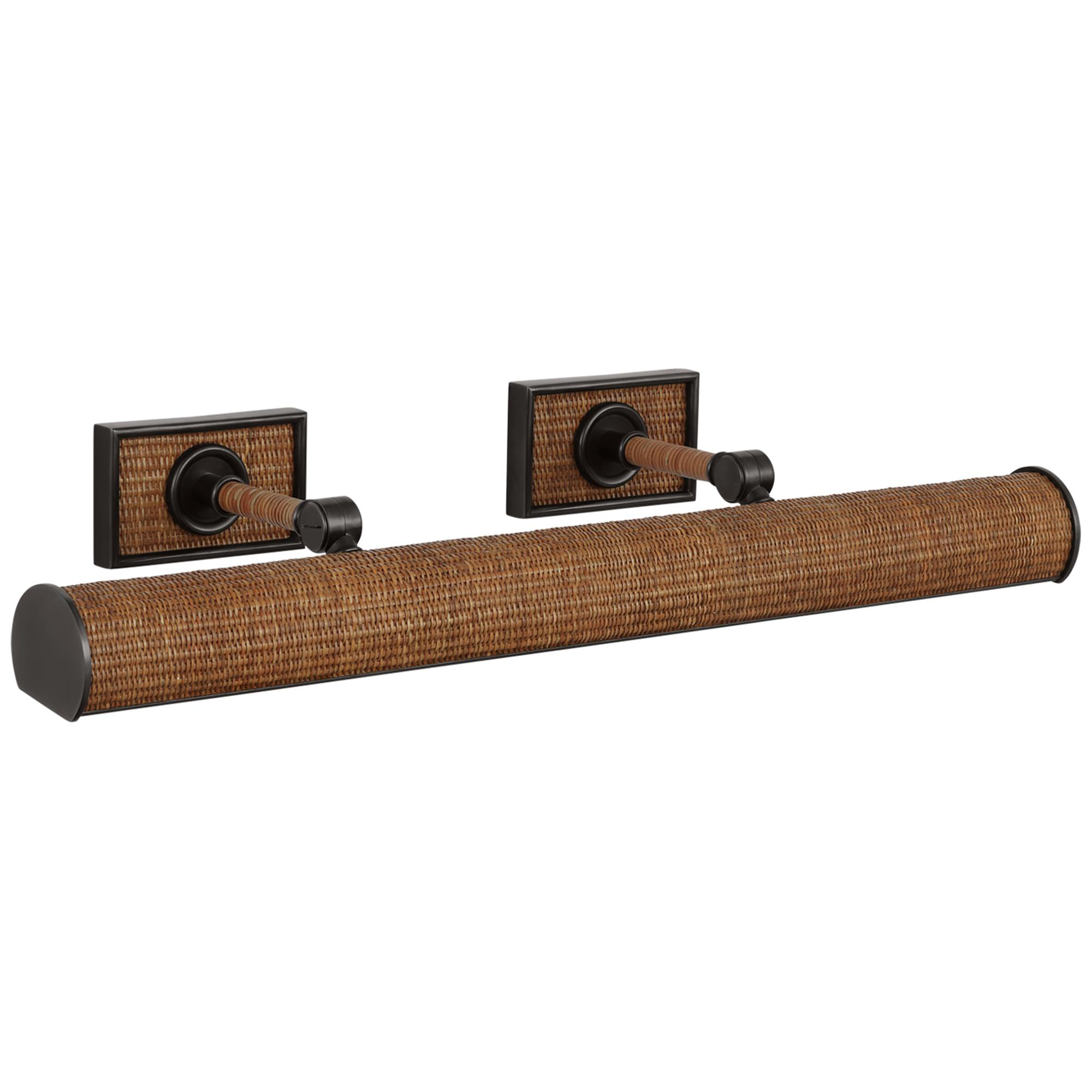 Shown in Bronze and Natural Woven Rattan finish