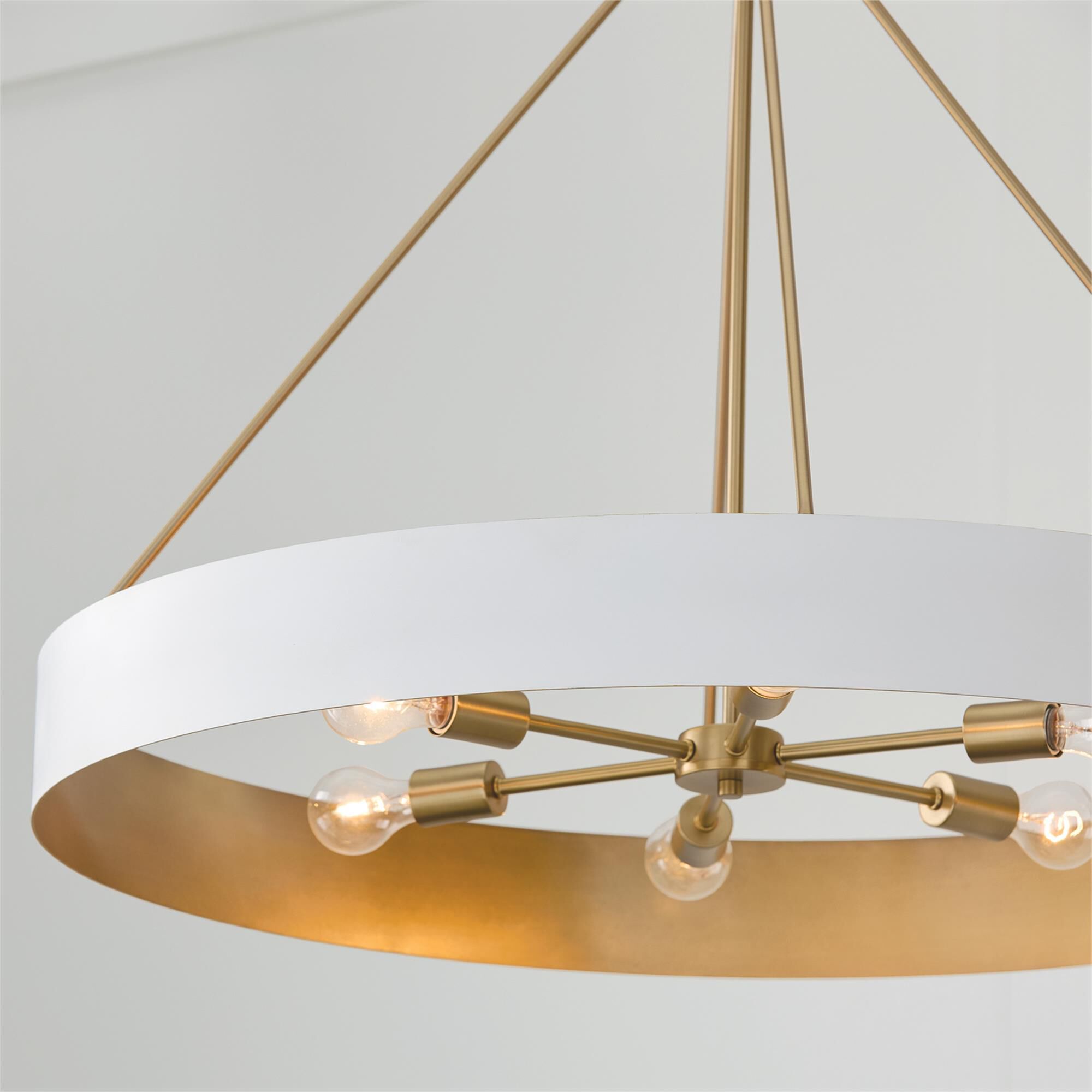 Shown in Matte Brass and White finish