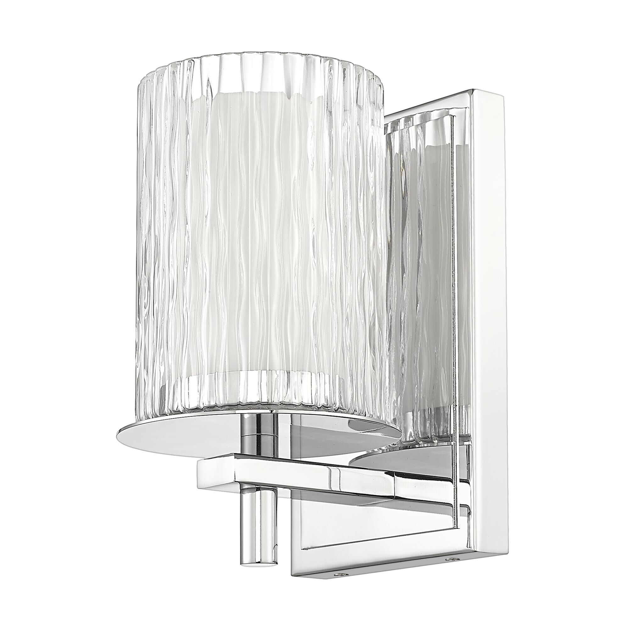 Shown in Chrome finish and Clear and Etched Opal glass