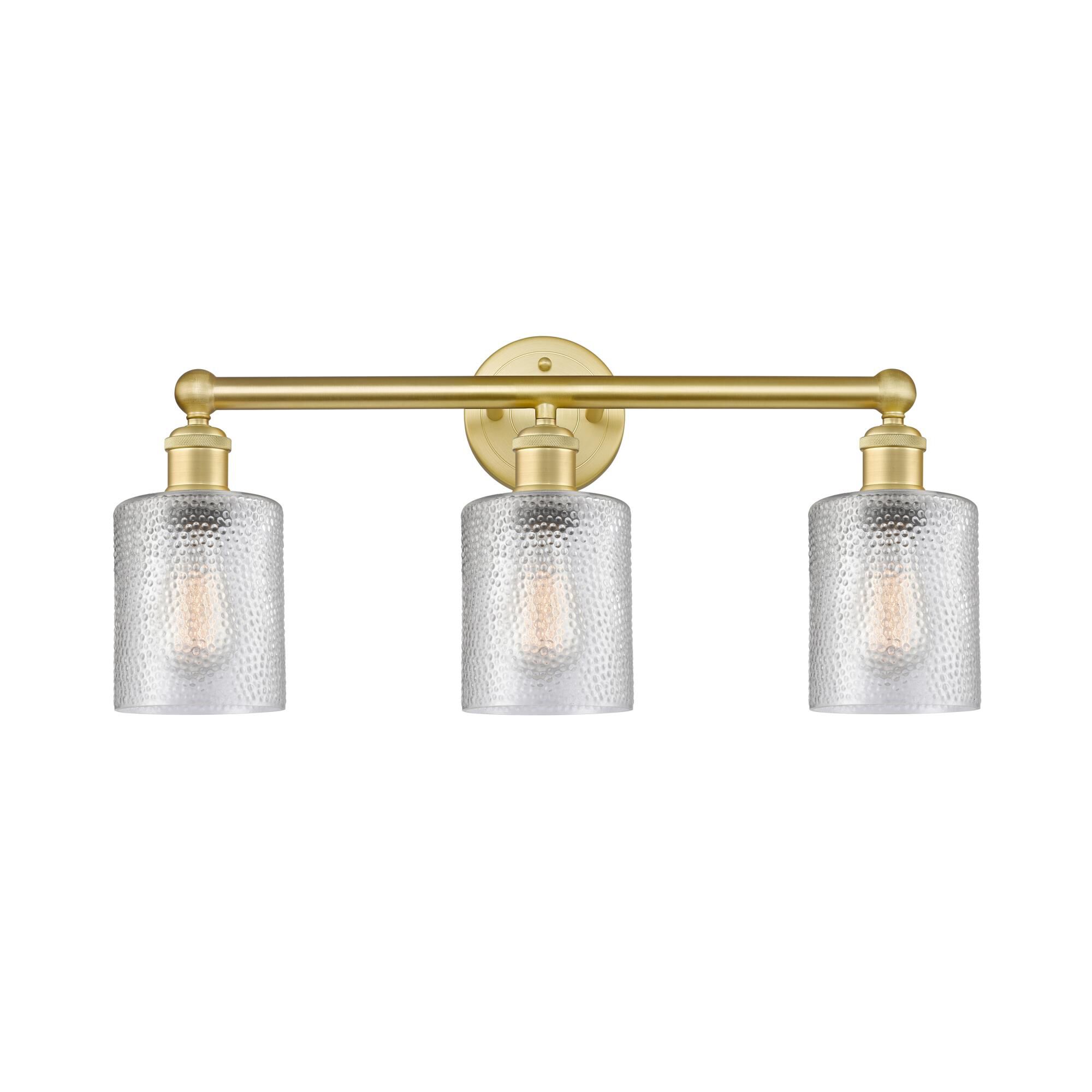 Shown in Satin Gold finish and Clear glass