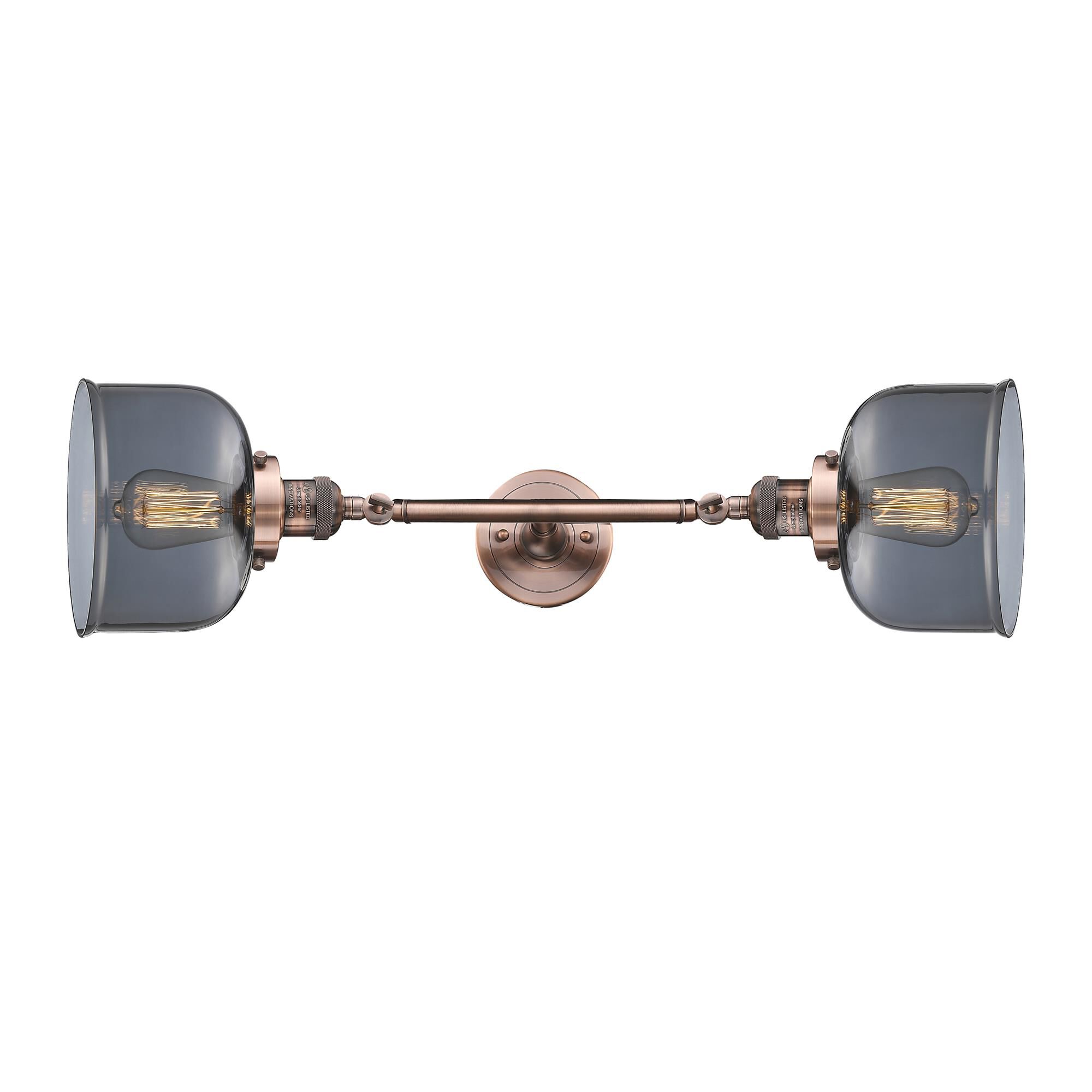 Shown in Antique Copper finish and Plated Smoked glass