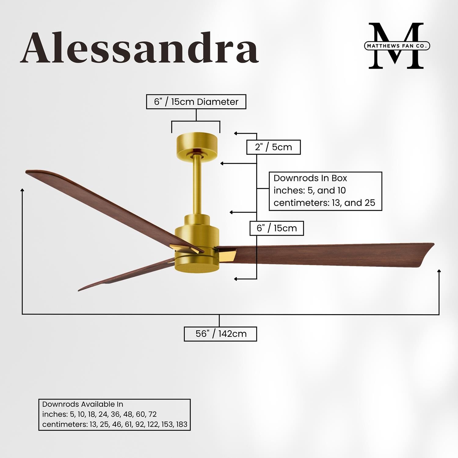 Alessandra 56 Inch Ceiling Fan by Matthews Fan Company