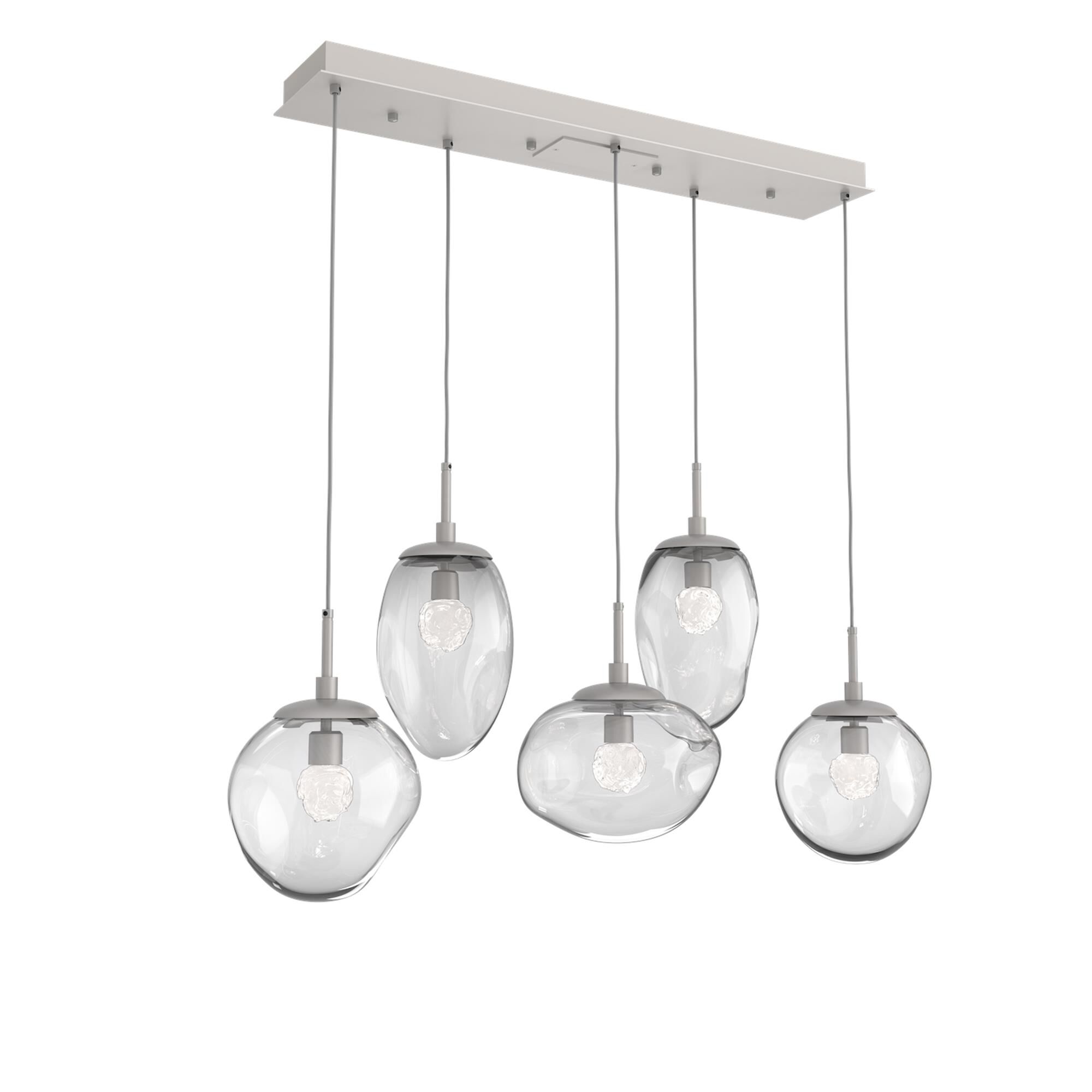 Shown in Metallic Beige Silver finish and Floret Inner Clear Outer glass
