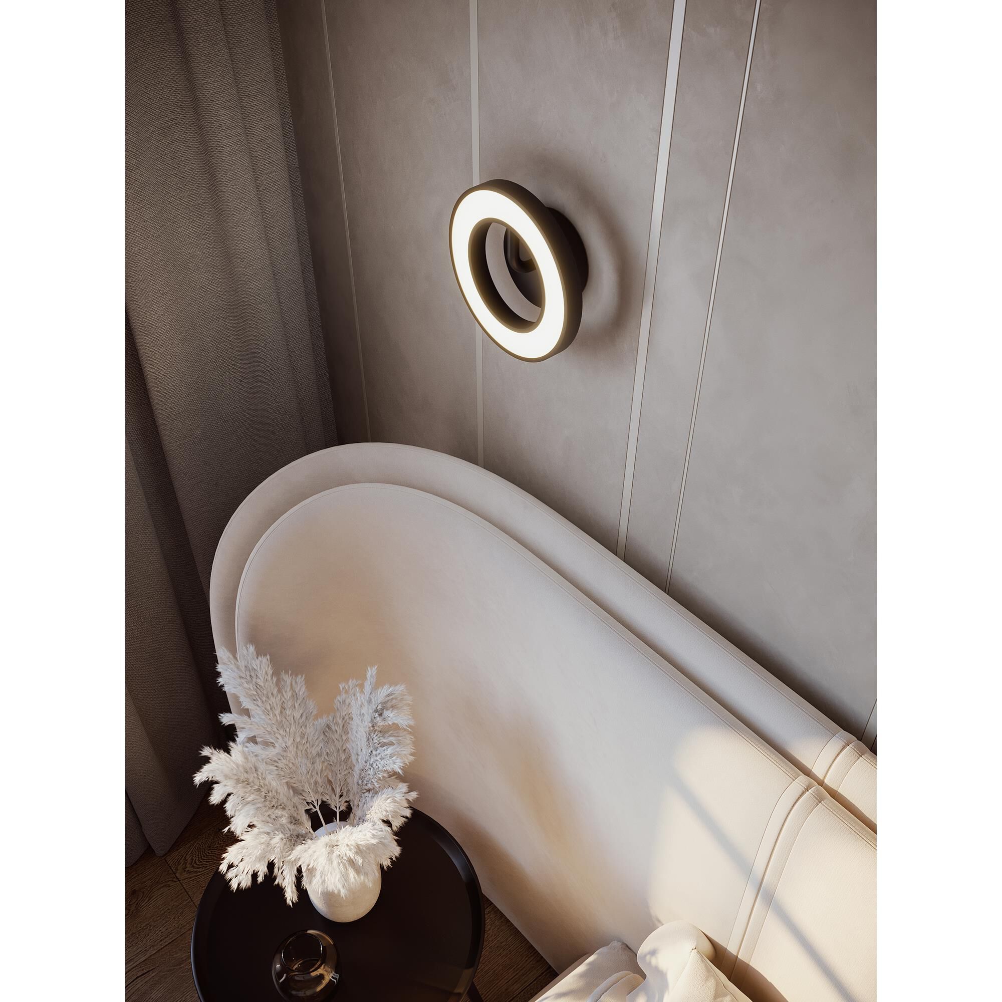 Shown in Black finish and White glass