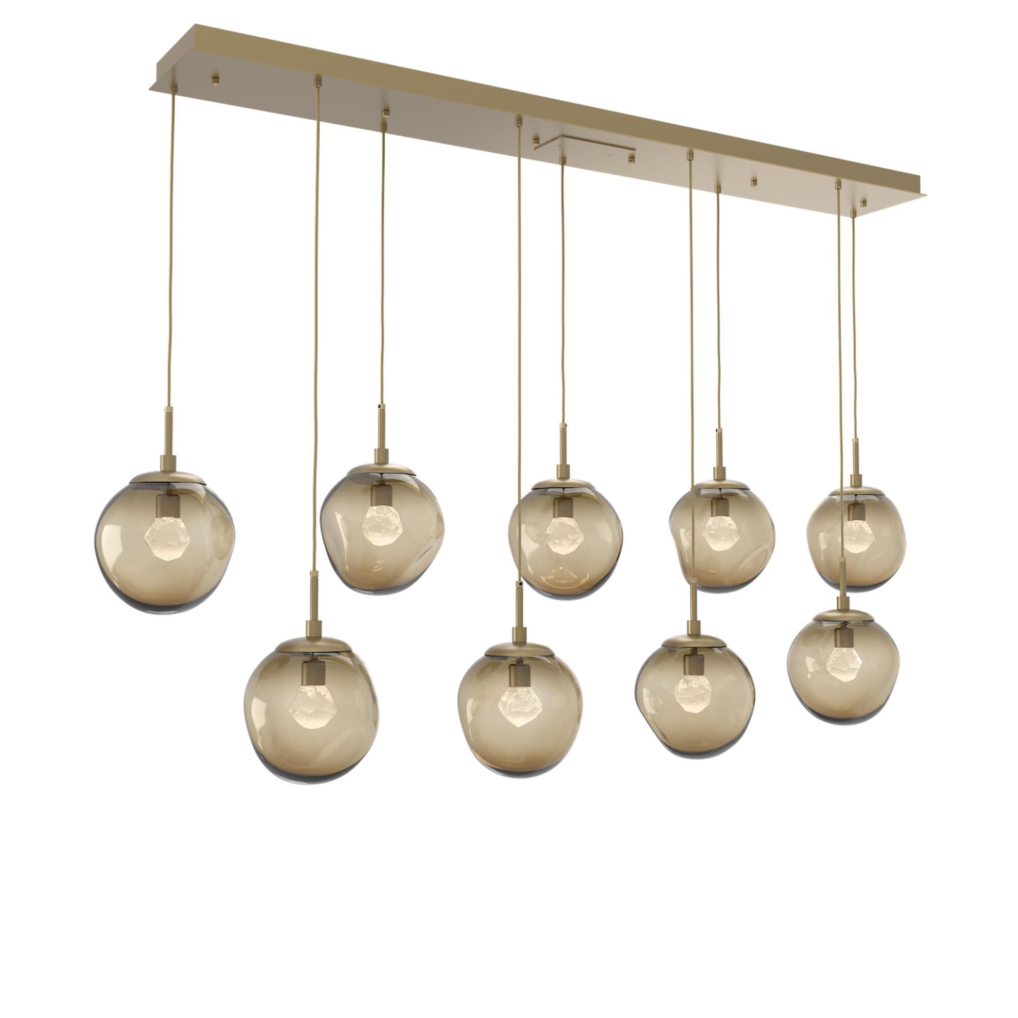 Shown in Gilded Brass finish and Zircon Inner Bronze Outer glass